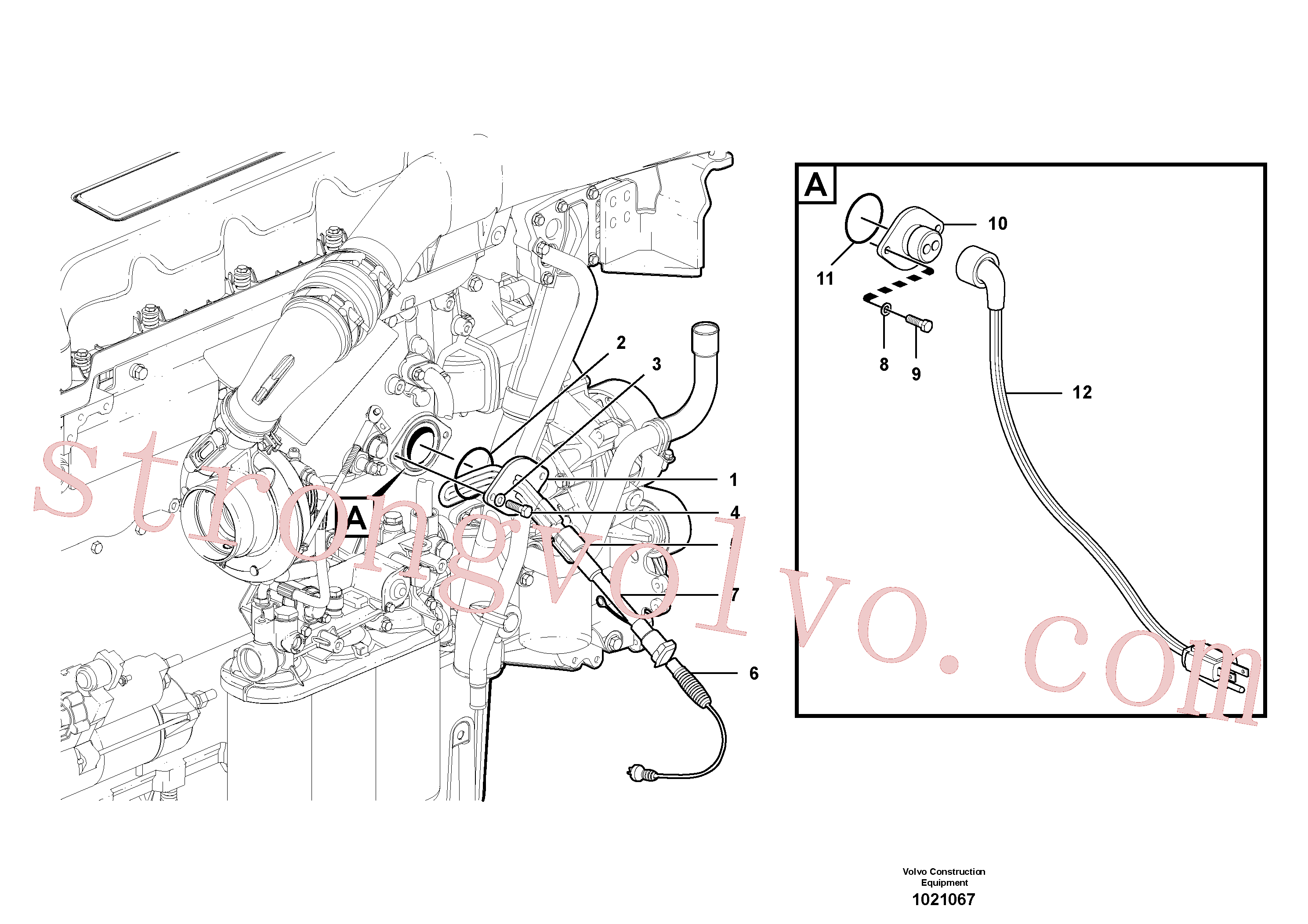 VOE12727853 Volvo Aquecedor do bloco do motor(1021067 Montagem)