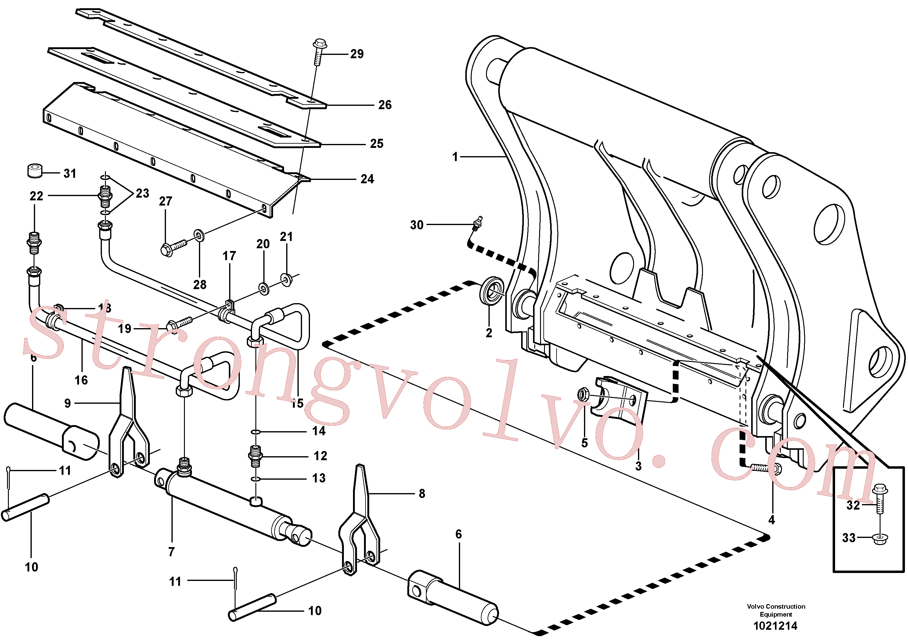 VOE14015170 Volvo Barra de ferramenta.(1021214 Montagem)
