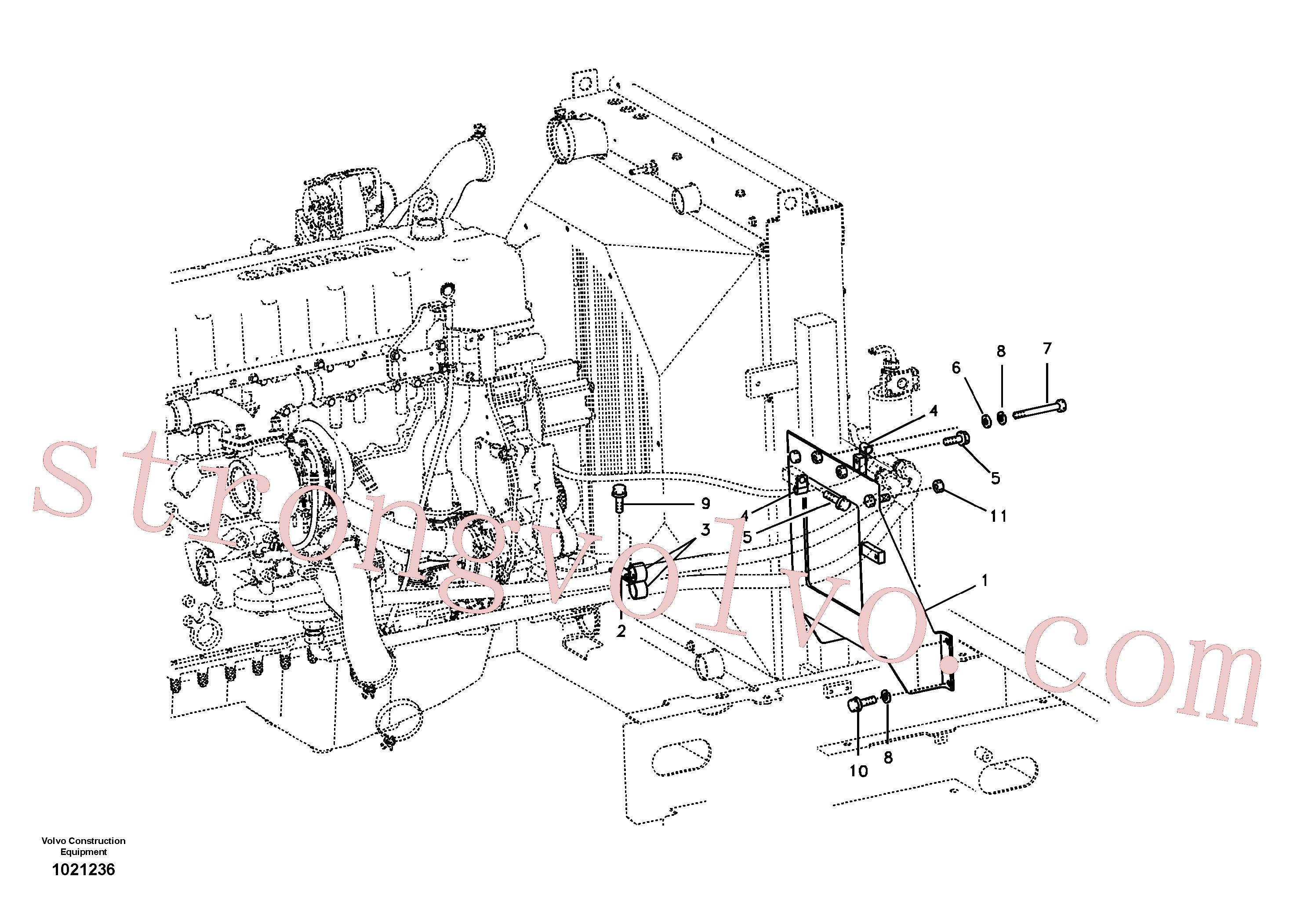 Atacado SA9011-21020 Parafuso sextavado Volvo escavadeira