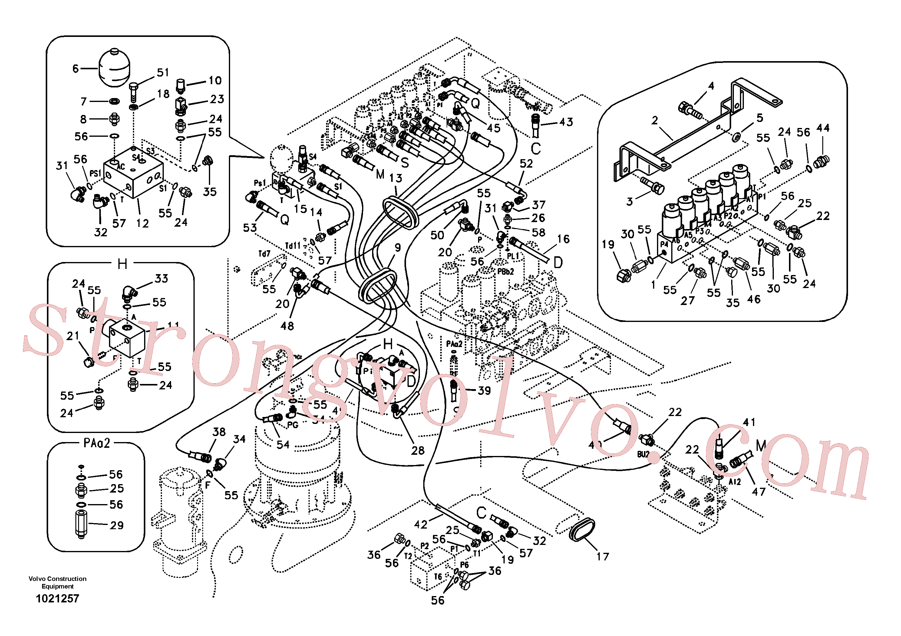 SA9451-02259 Volvo Sistema servomotor, válvula de comando para válvula solenóide(1021257 Montagem)
