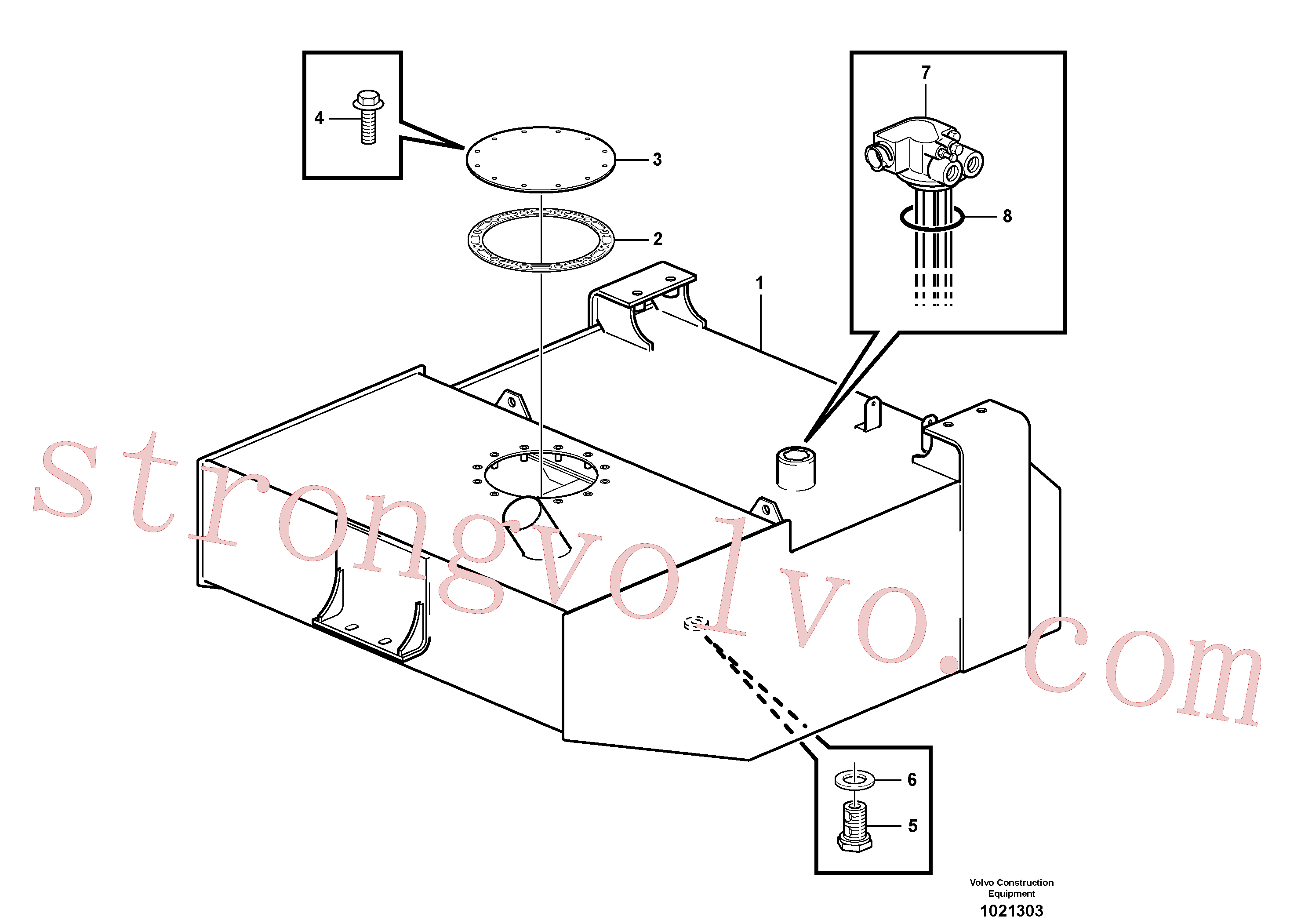 VOE16811405 Volvo Depósito de combustível(1021303 Montagem)