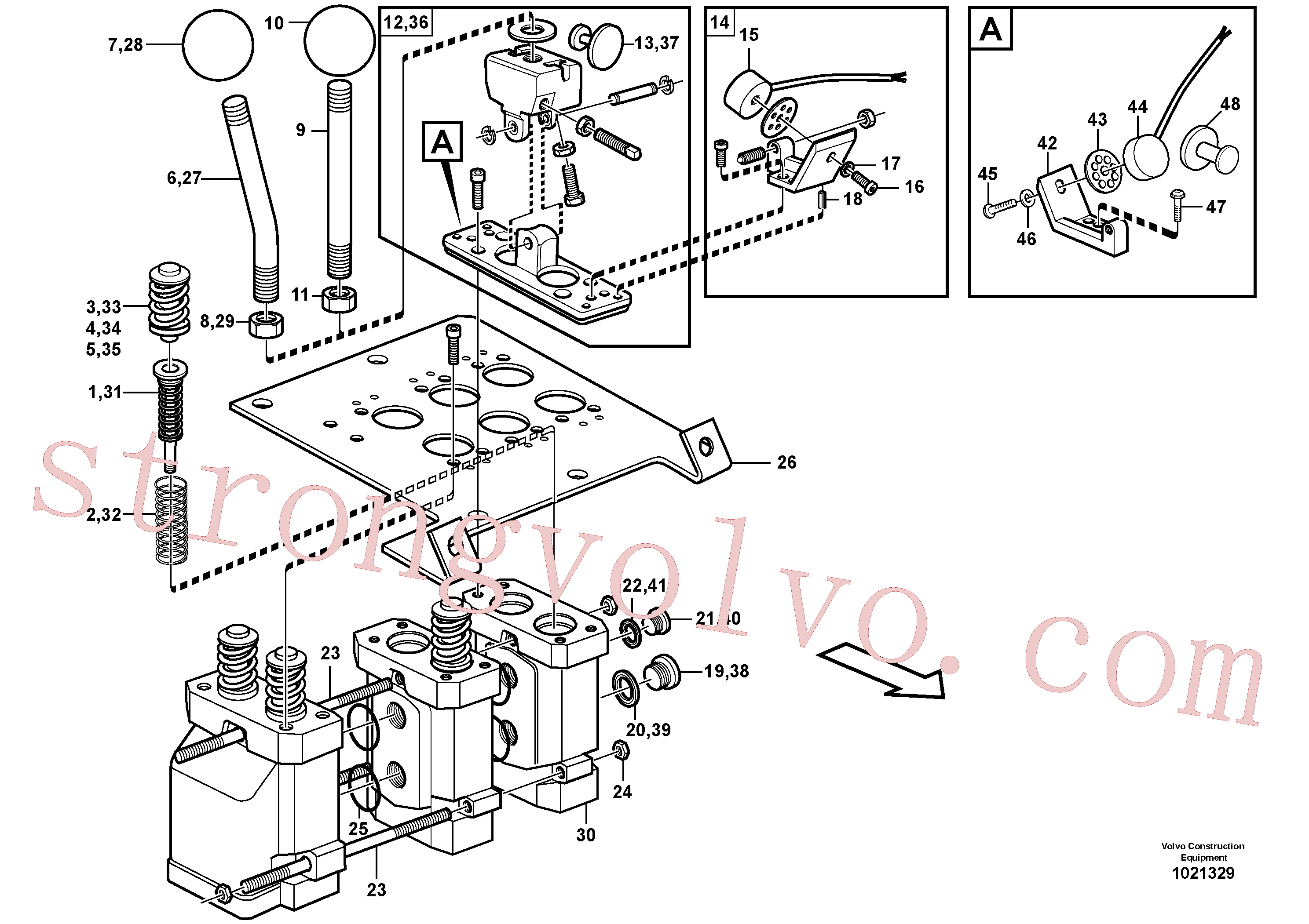 VOE11705921 Volvo Servoválvula(1021329 Montagem)
