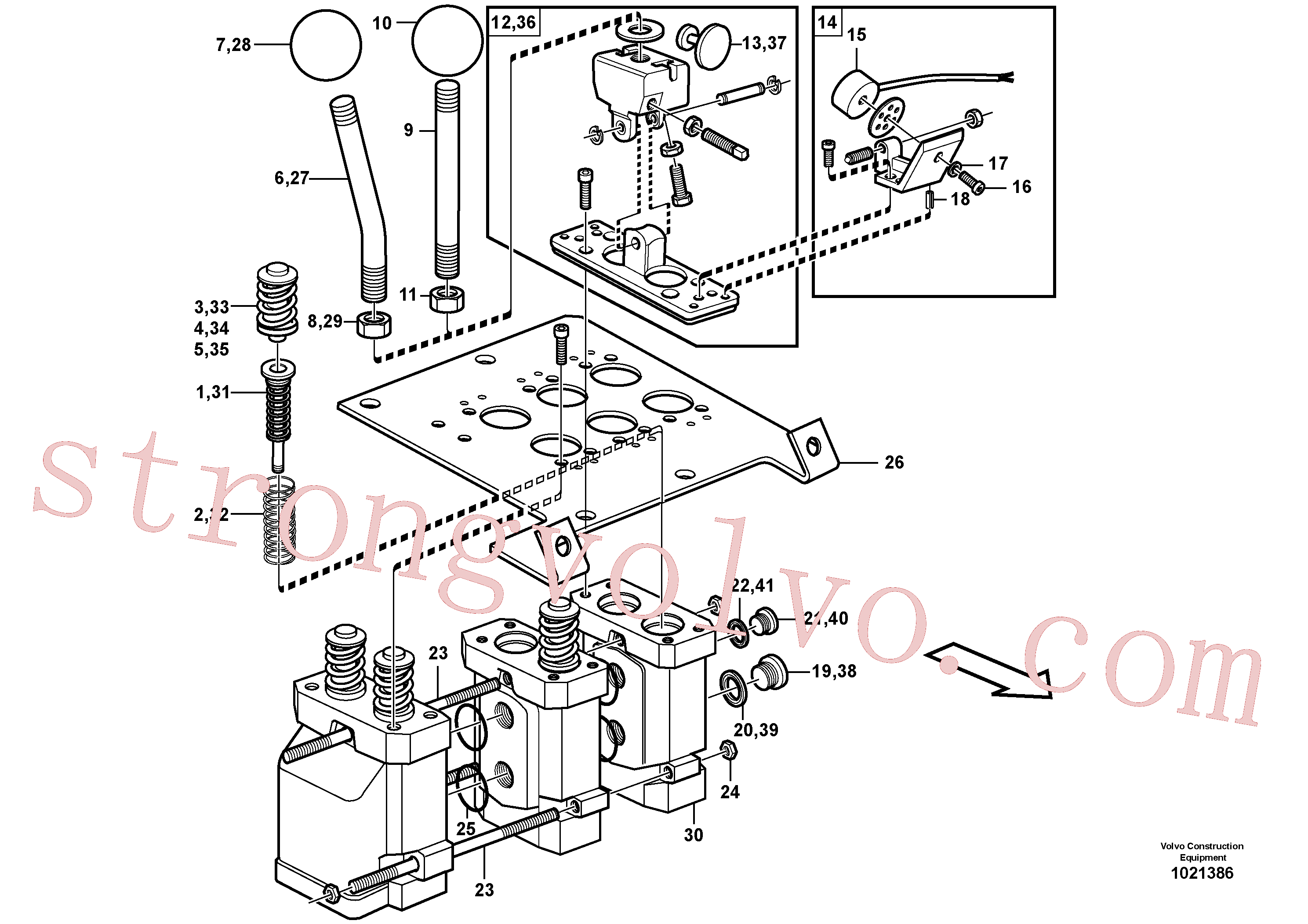 VOE11104986 Volvo Servoválvula(1021386 Montagem)