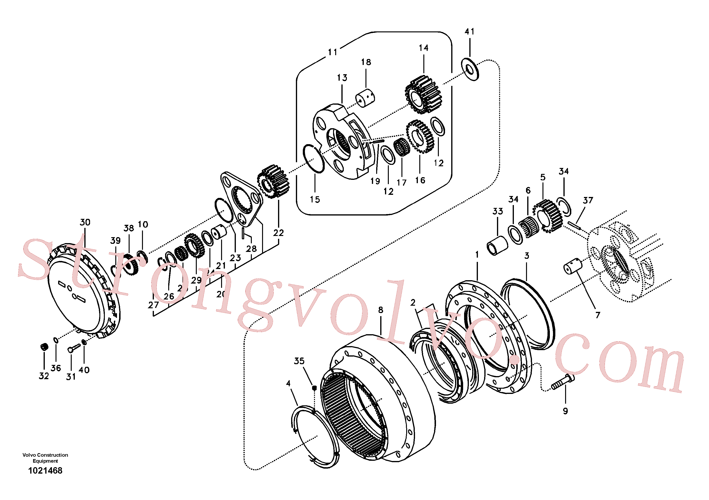 VOE14551150 Volvo Caixa de ferramentas de estrada(1021468 Montagem)