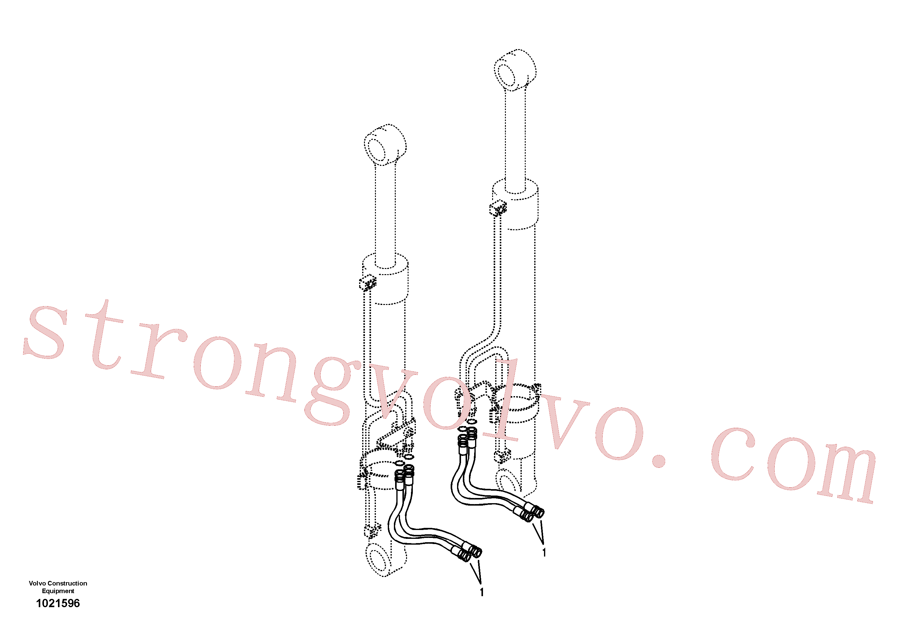 SA9401-15625 Volvo Hidráulica de serviço, cilindro da lança(1021596 Montagem)