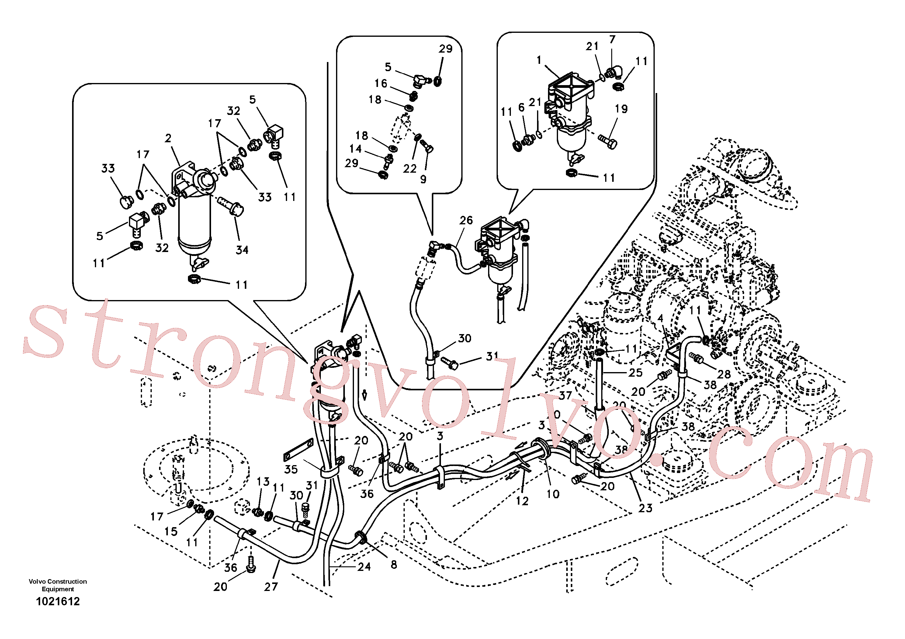 SA9011-20609 Volvo Tubo de combustível - depósito de combustível(1021612 Montagem)