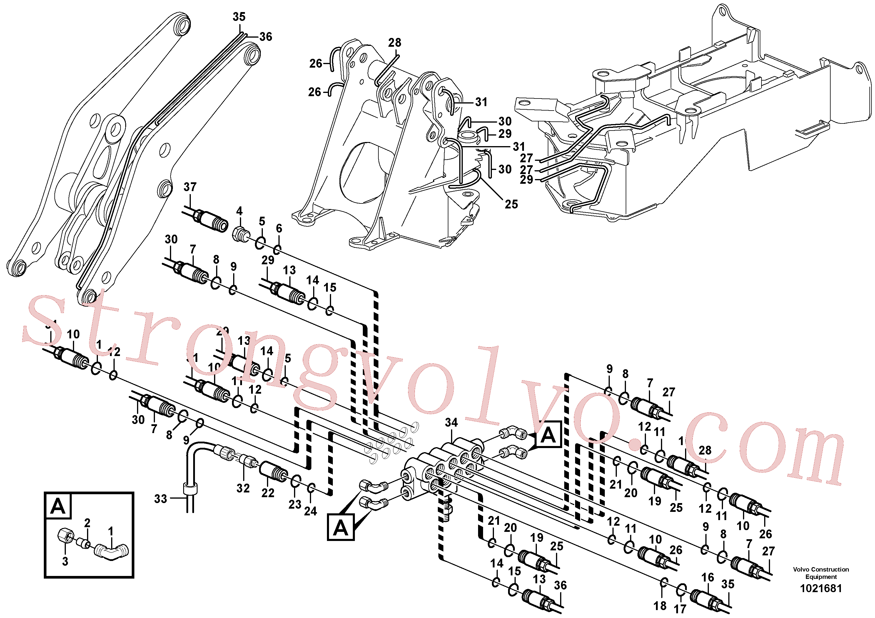 VOE11716039 Volvo Bloco de distribuição, B1(1021681 Montagem)