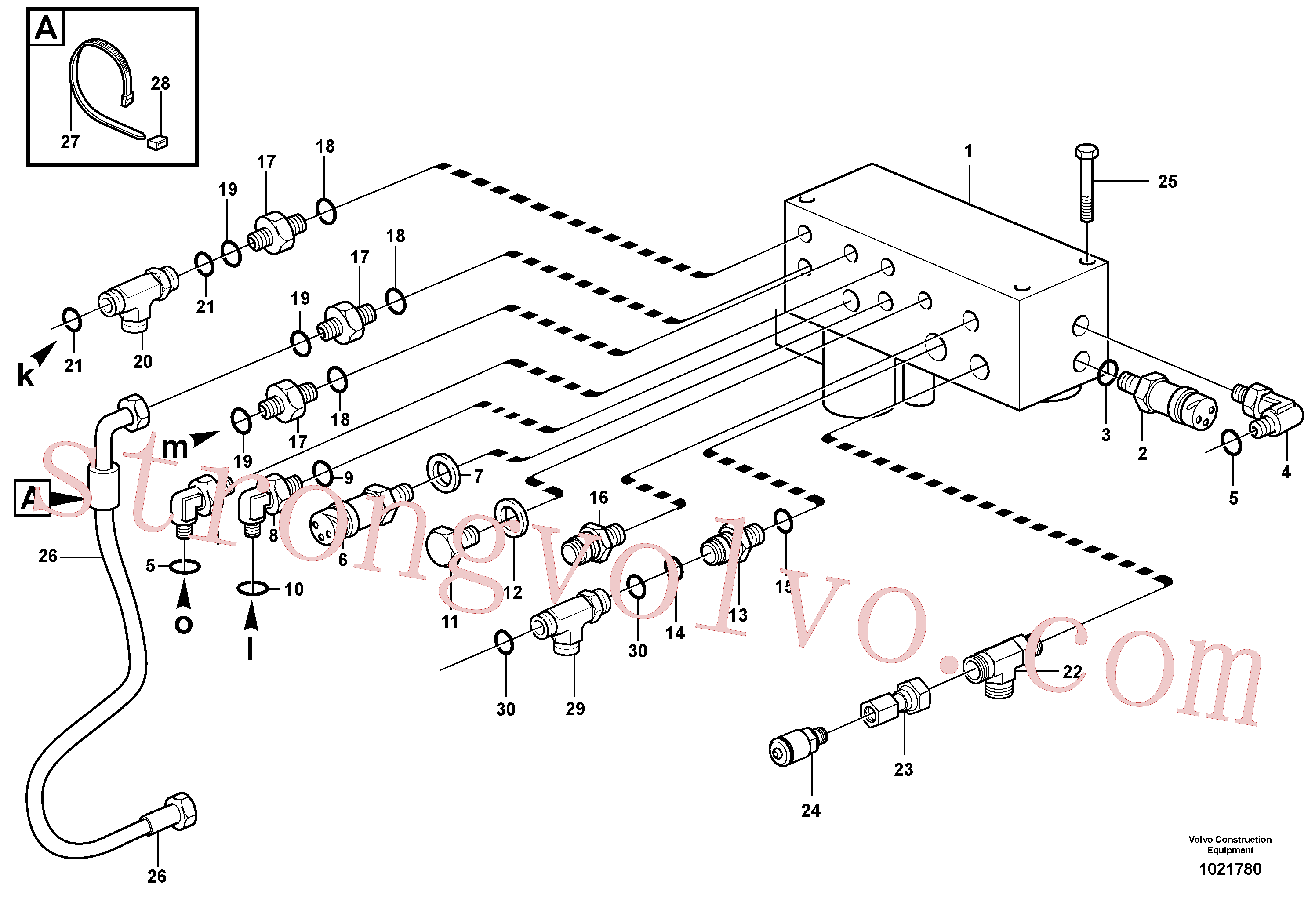 VOE13933865 Volvo Sistema de travagem hidráulico, unidade do motor, corpo da válvula(1021780 Montagem)