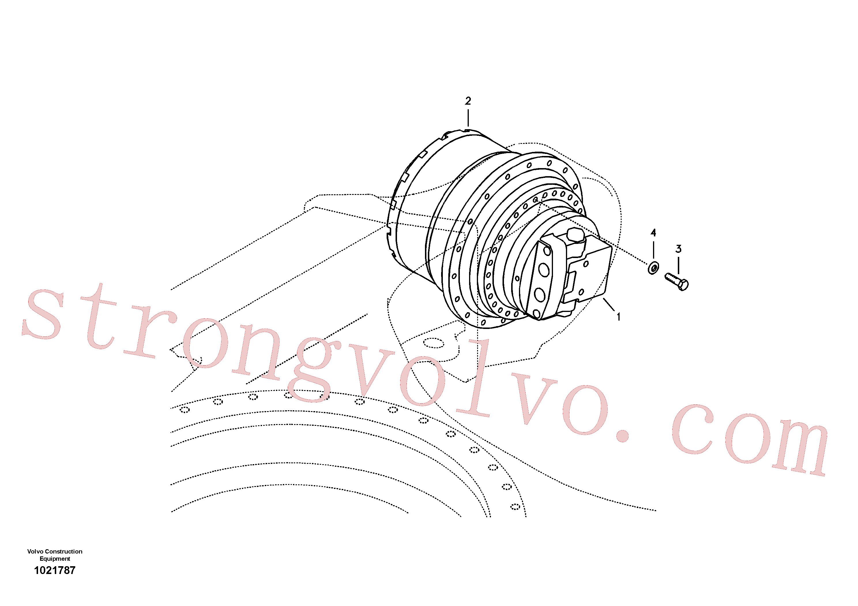 VOE14533652 Volvo Motor de curso com peças de montagem(1021787 Montagem)