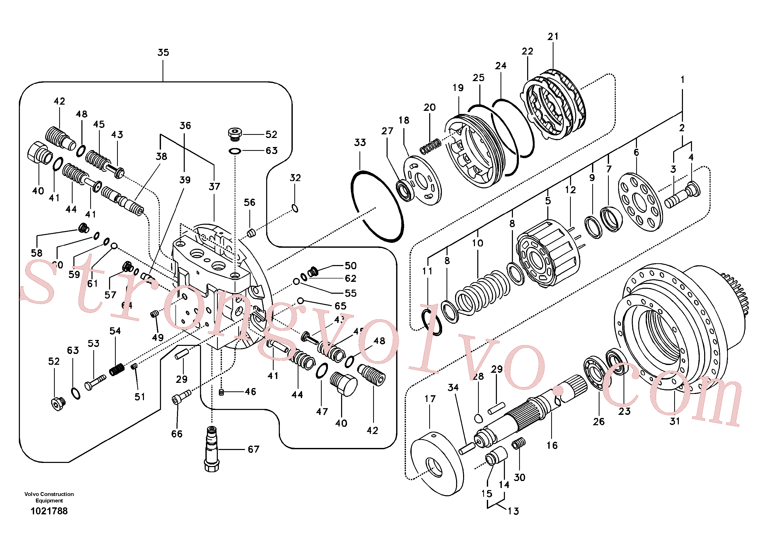 SA8220-14920 Volvo Motor de deslocação(1021788 Montagem)