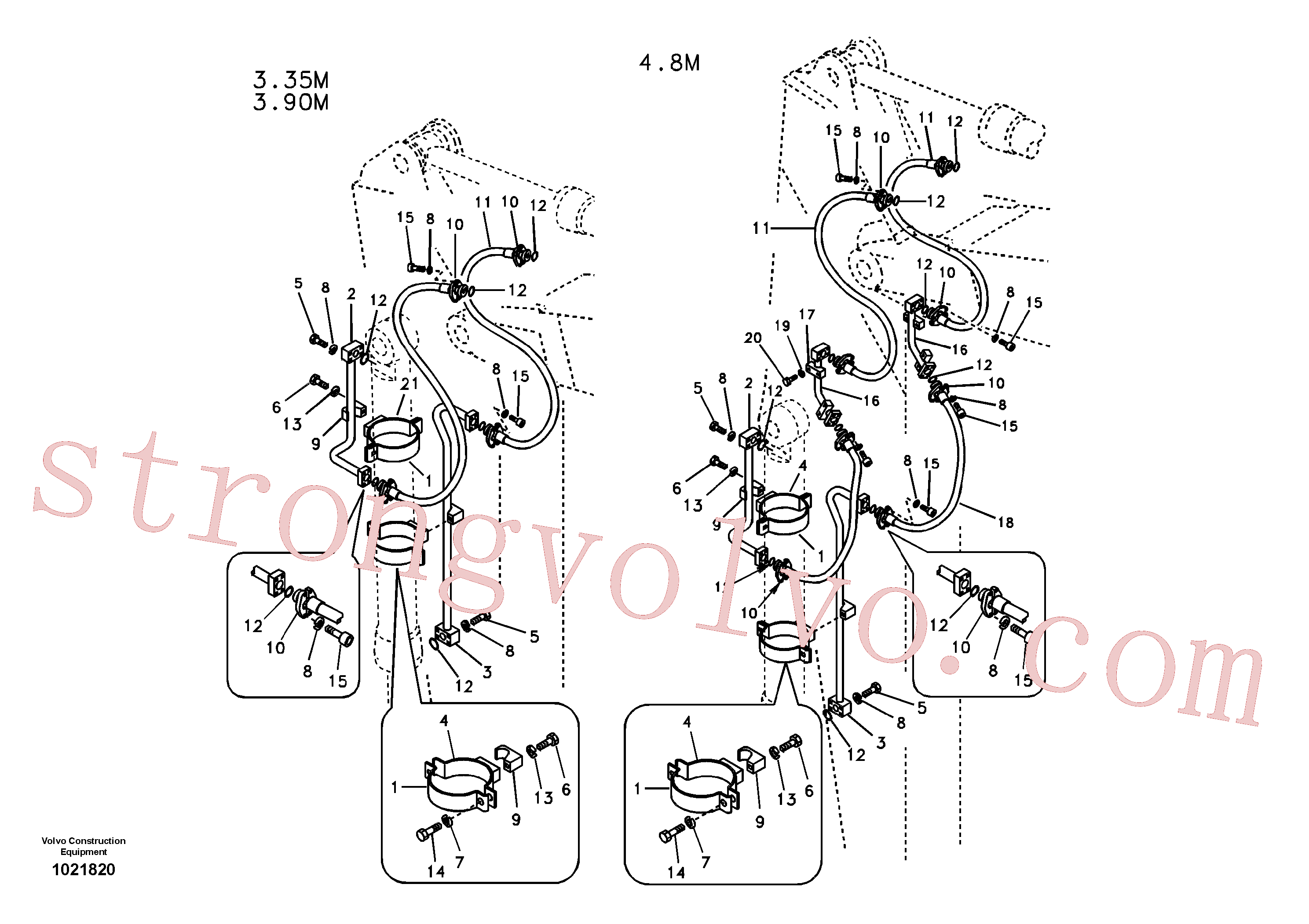 VOE14505318 Volvo Hidráulica de serviço, cilindro do balde no braço de afundamento(1021820 Montagem)