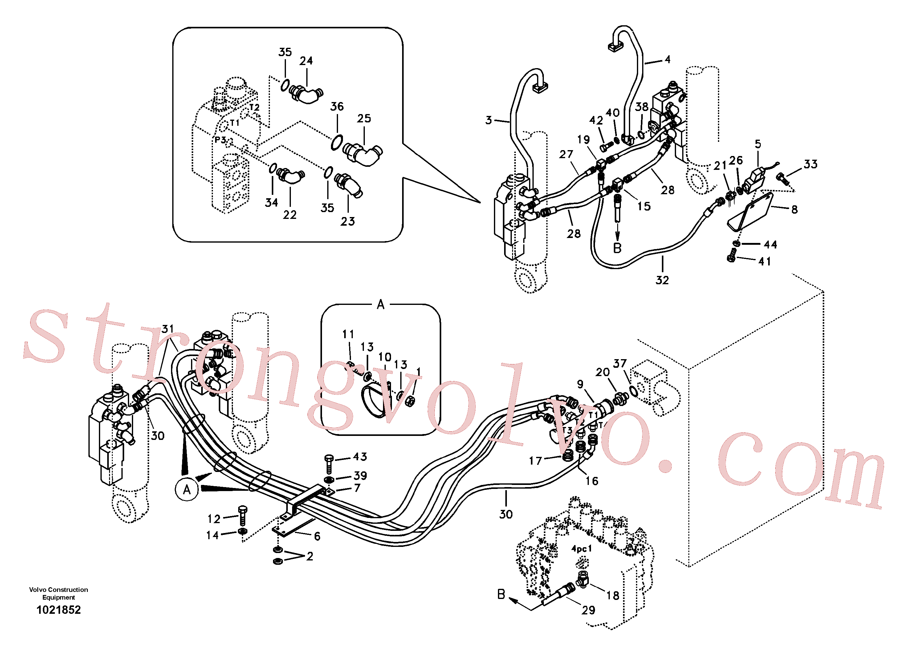 SA9451-03207 Volvo Hidráulica de serviço, ruptura da lança(1021852 Montagem)