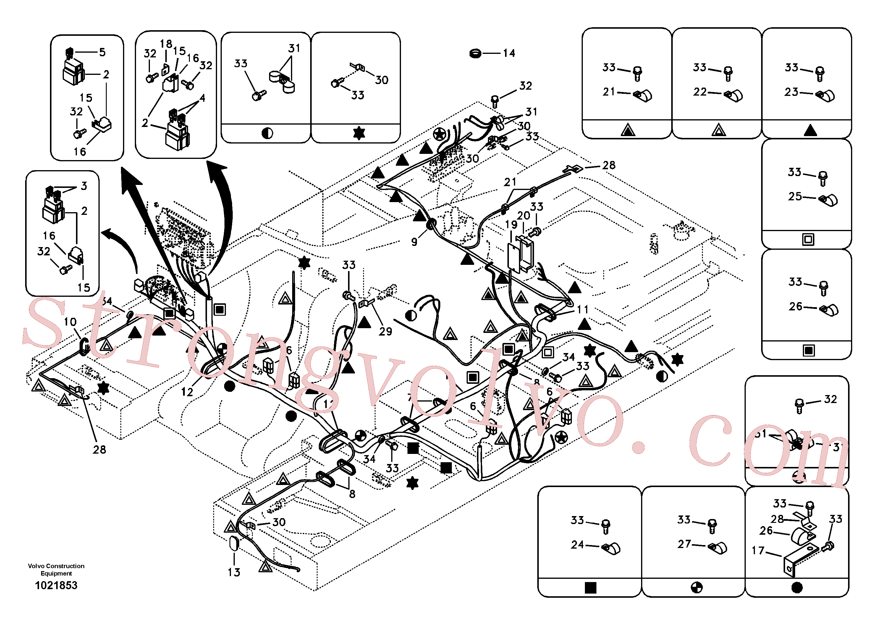 SA1148-01280 Volvo Cablagem principal(1021853 Montagem)