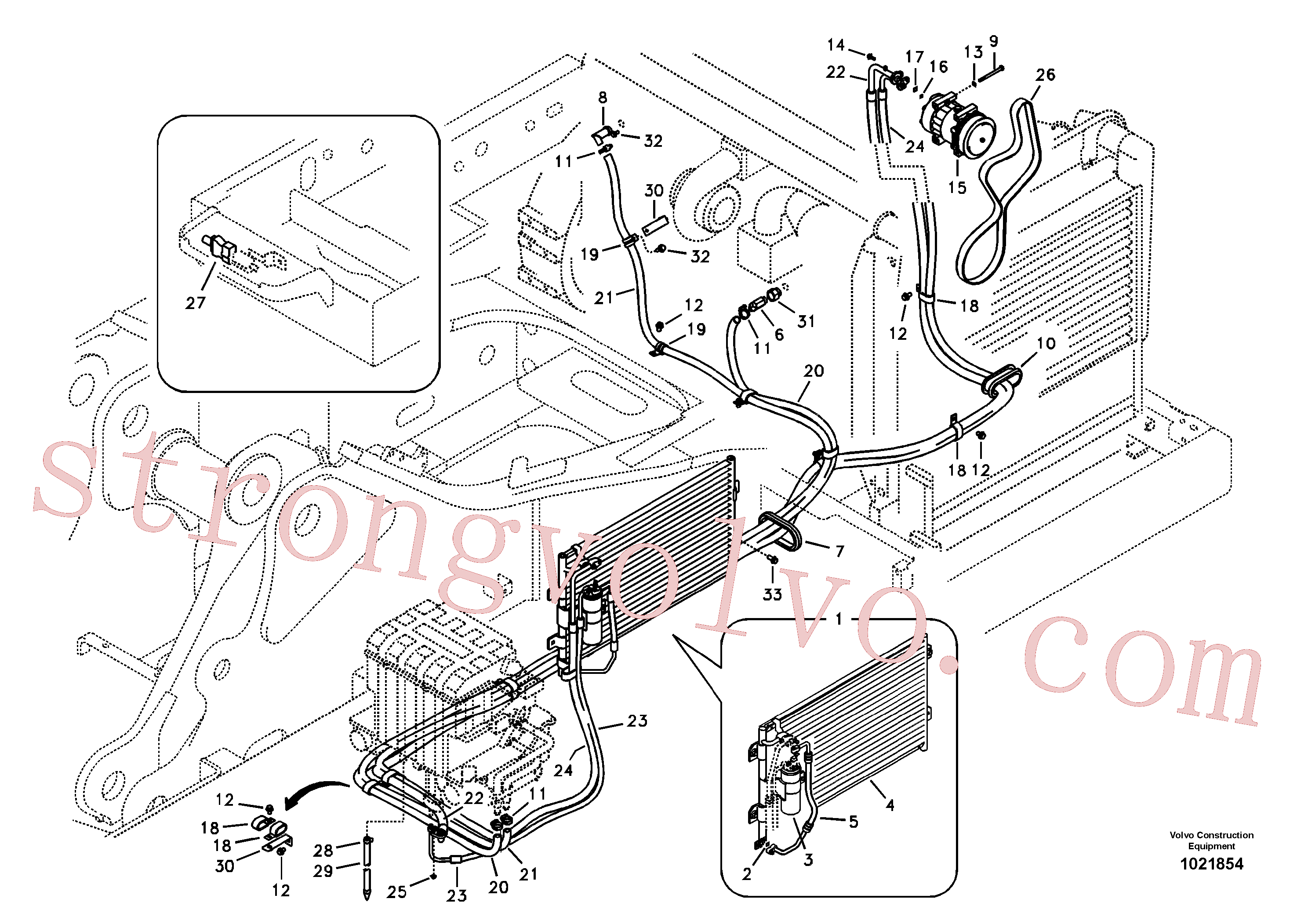 VOE14518967 Volvo Linha do ar condicionado, refrigeração e aquecimento(1021854 Montagem)