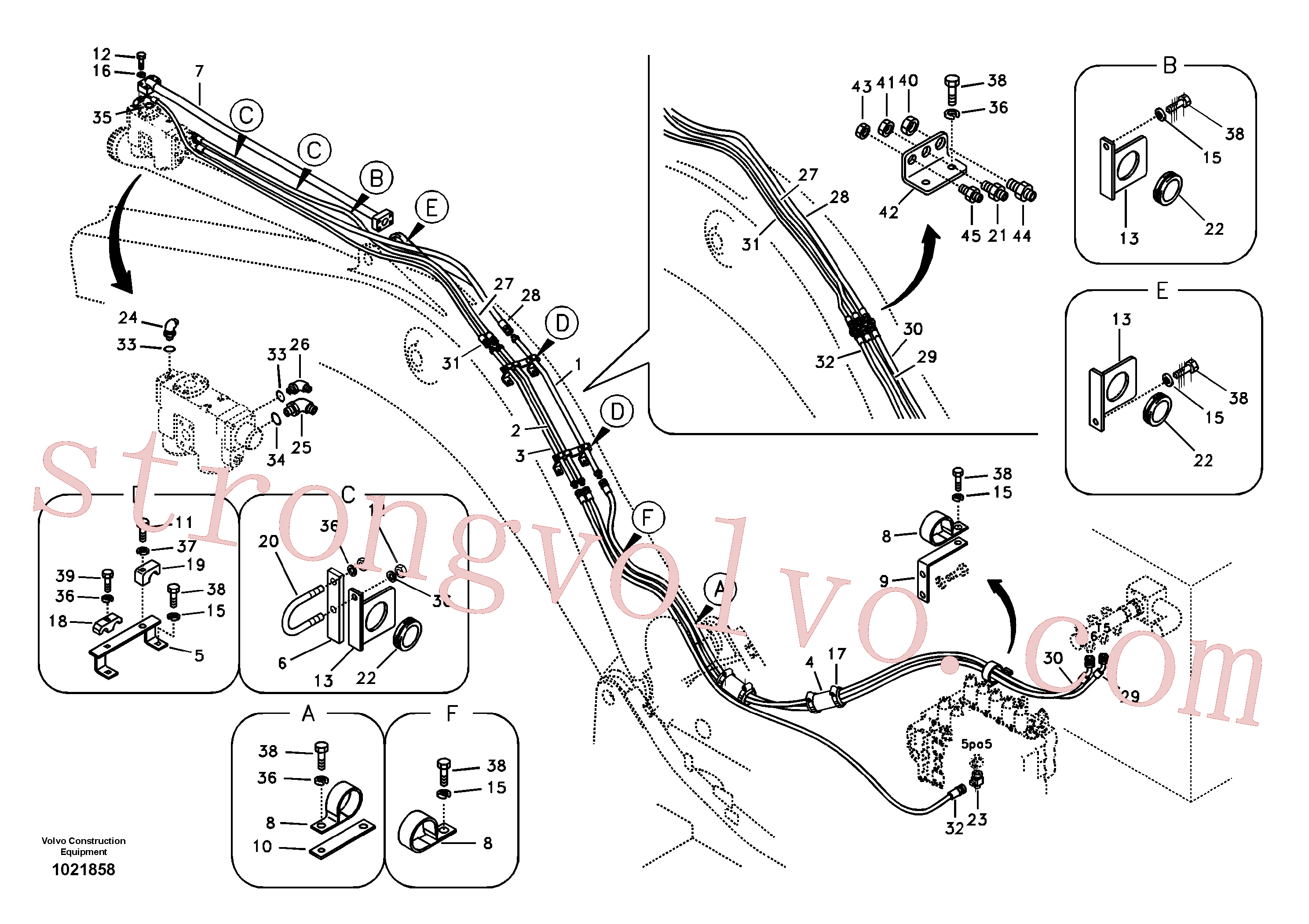 SA9451-05272 Volvo Hidráulica de serviço, ruptura do braço de afundamento(1021858 Montagem)