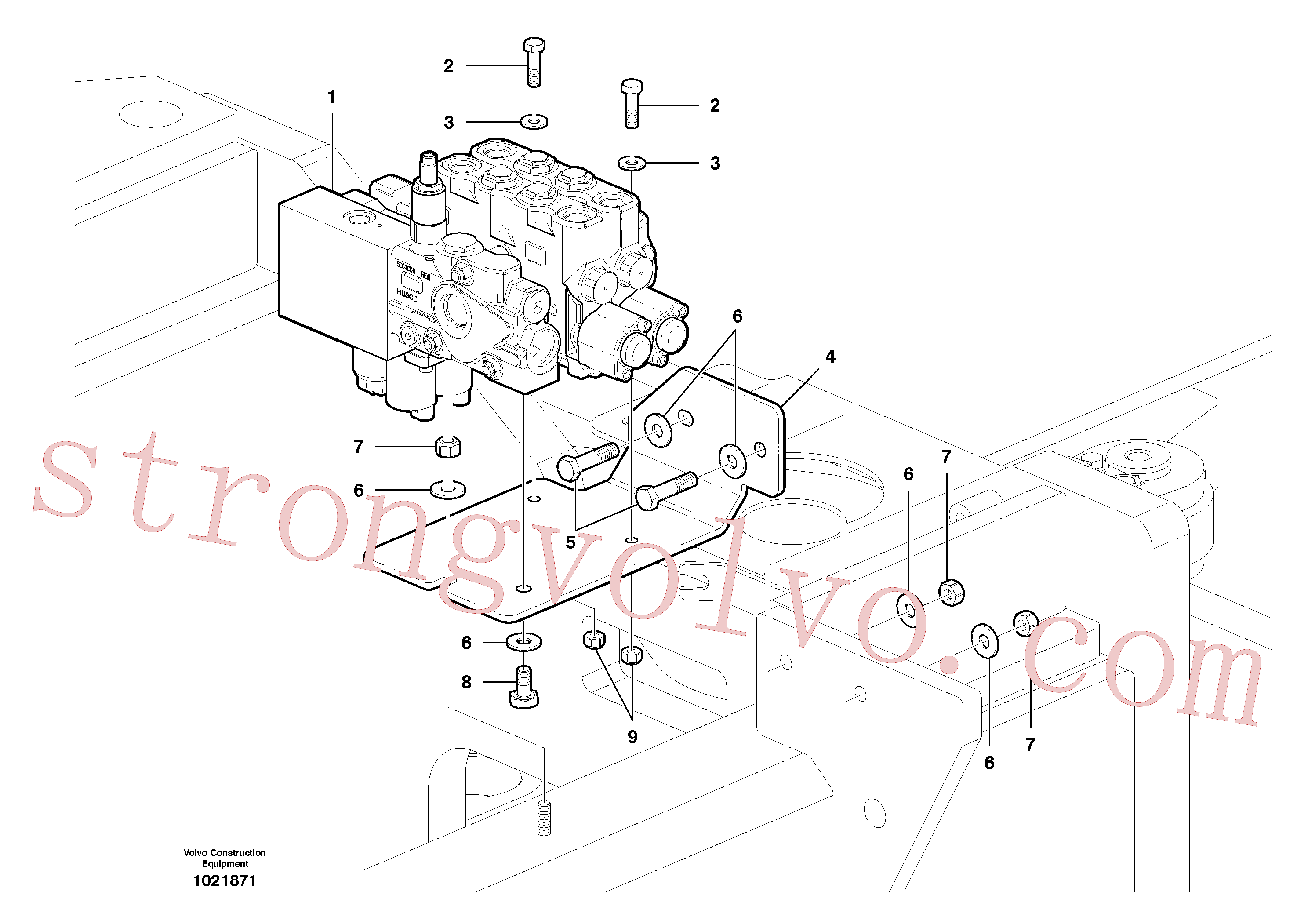 VOE983264 Volvo Válvula do colector auxiliar dianteira - 2 bancos(1021871 Montagem)