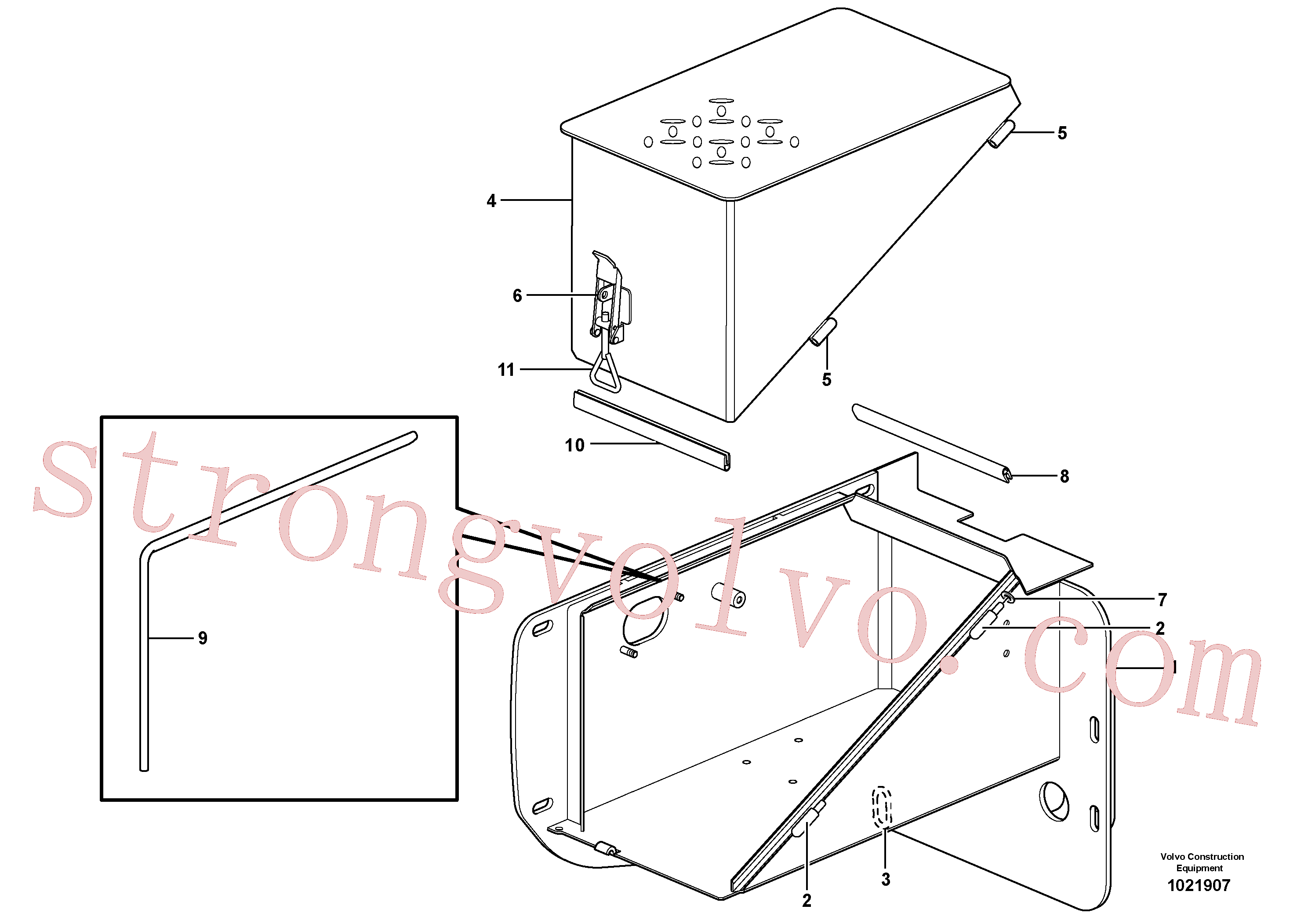VOE4786676 Volvo Caixa de bateria(1021907 Montagem)