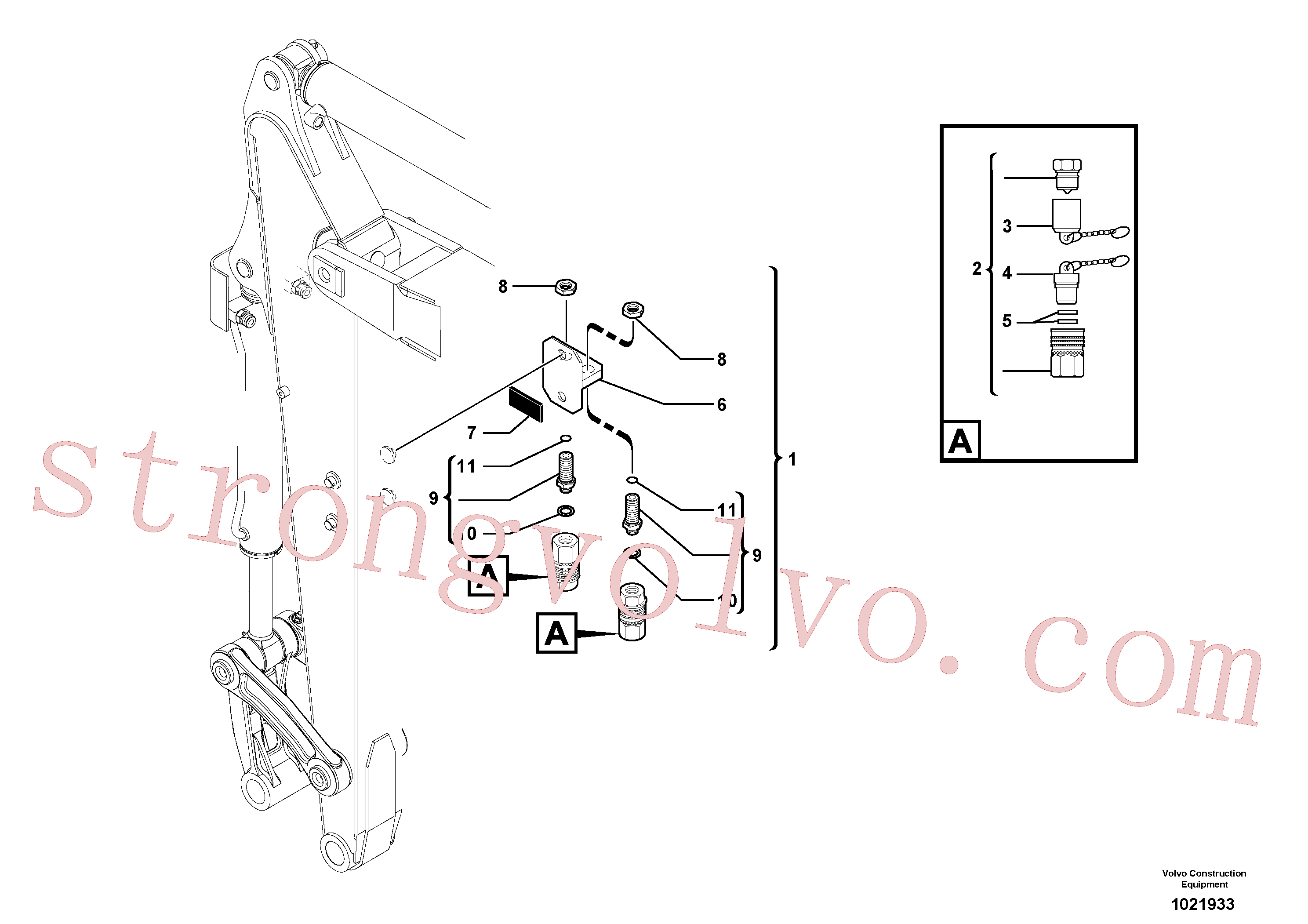 Volvo VOE11804074 Quick Coupling Volvo Acessórios para escavadeira
