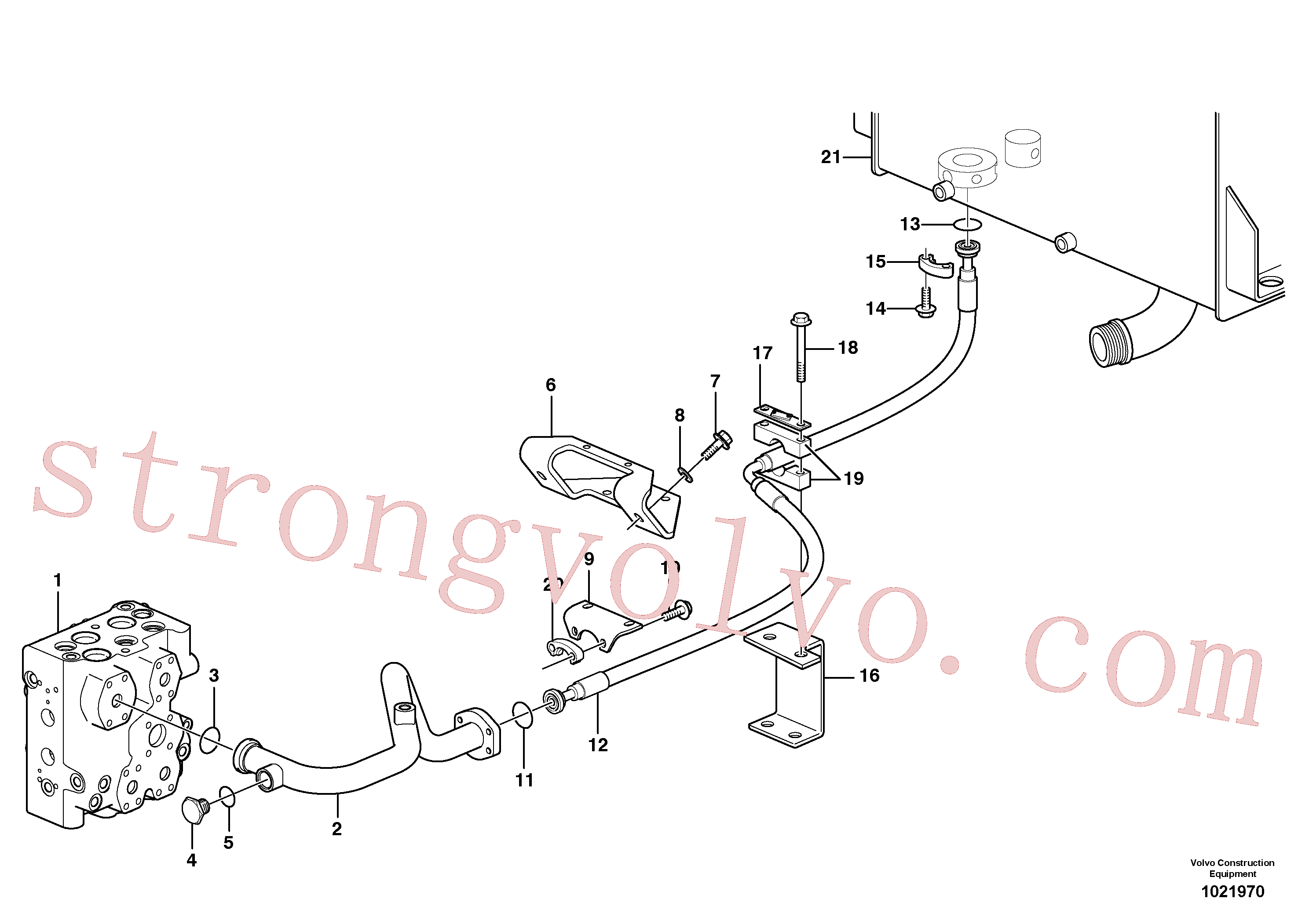 VOE14215719 Volvo Sistema hidráulico, linha de retorno(1021970 Montagem)