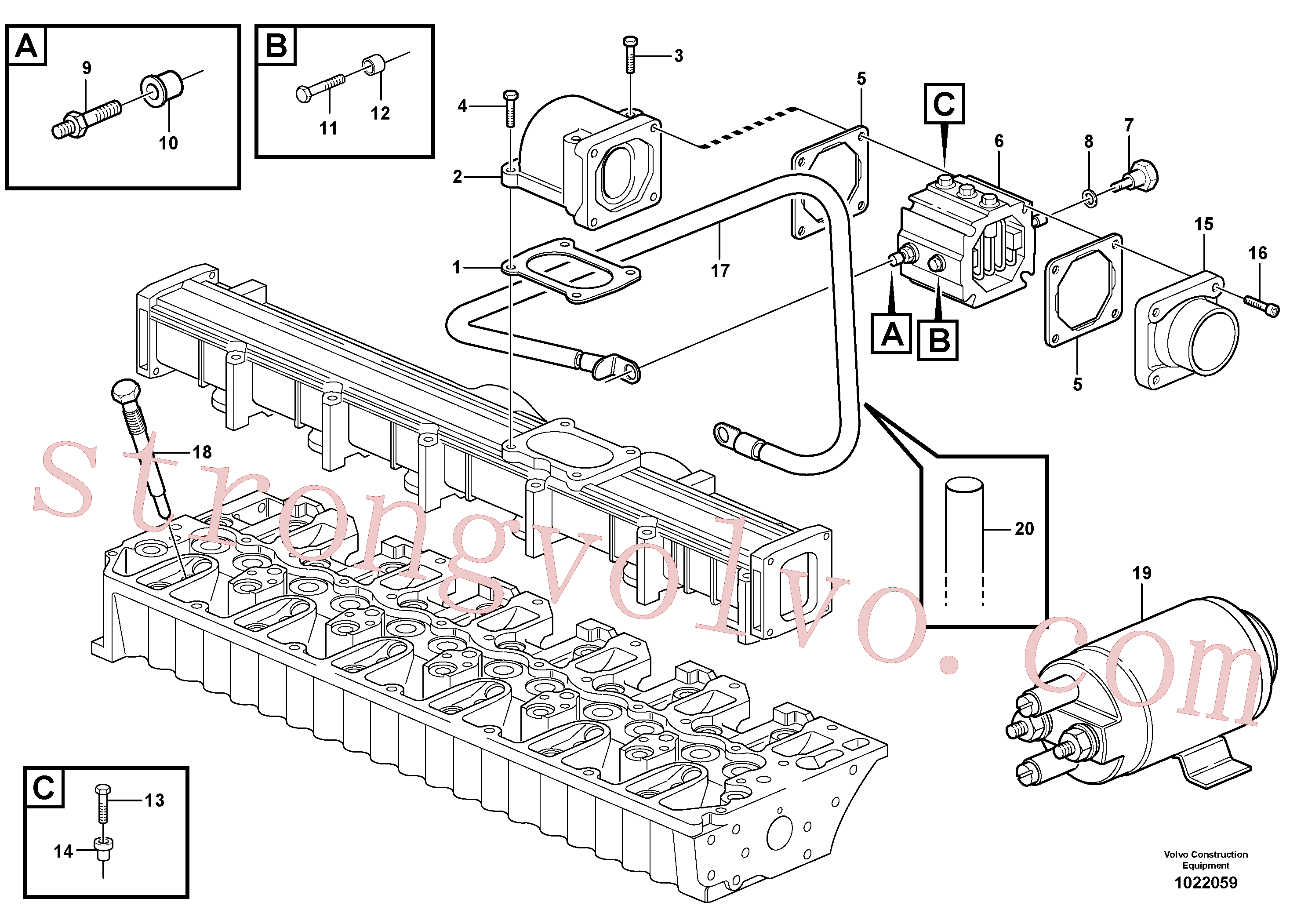 Volvo VOE20460123 Parafuso Volvo Acessórios para escavadeira