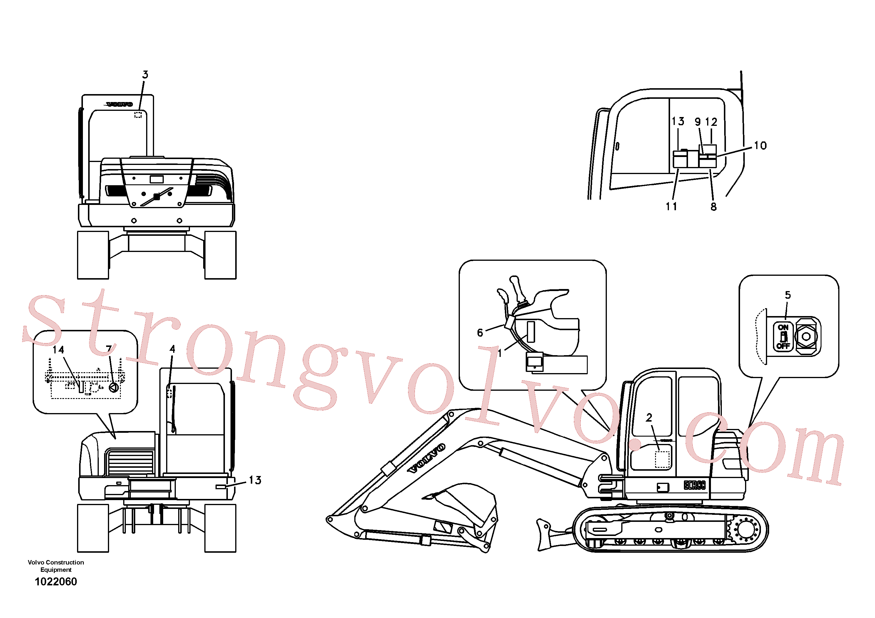 China Made VOE14542492 Decalque advertência Volvo Acessórios para escavadeira