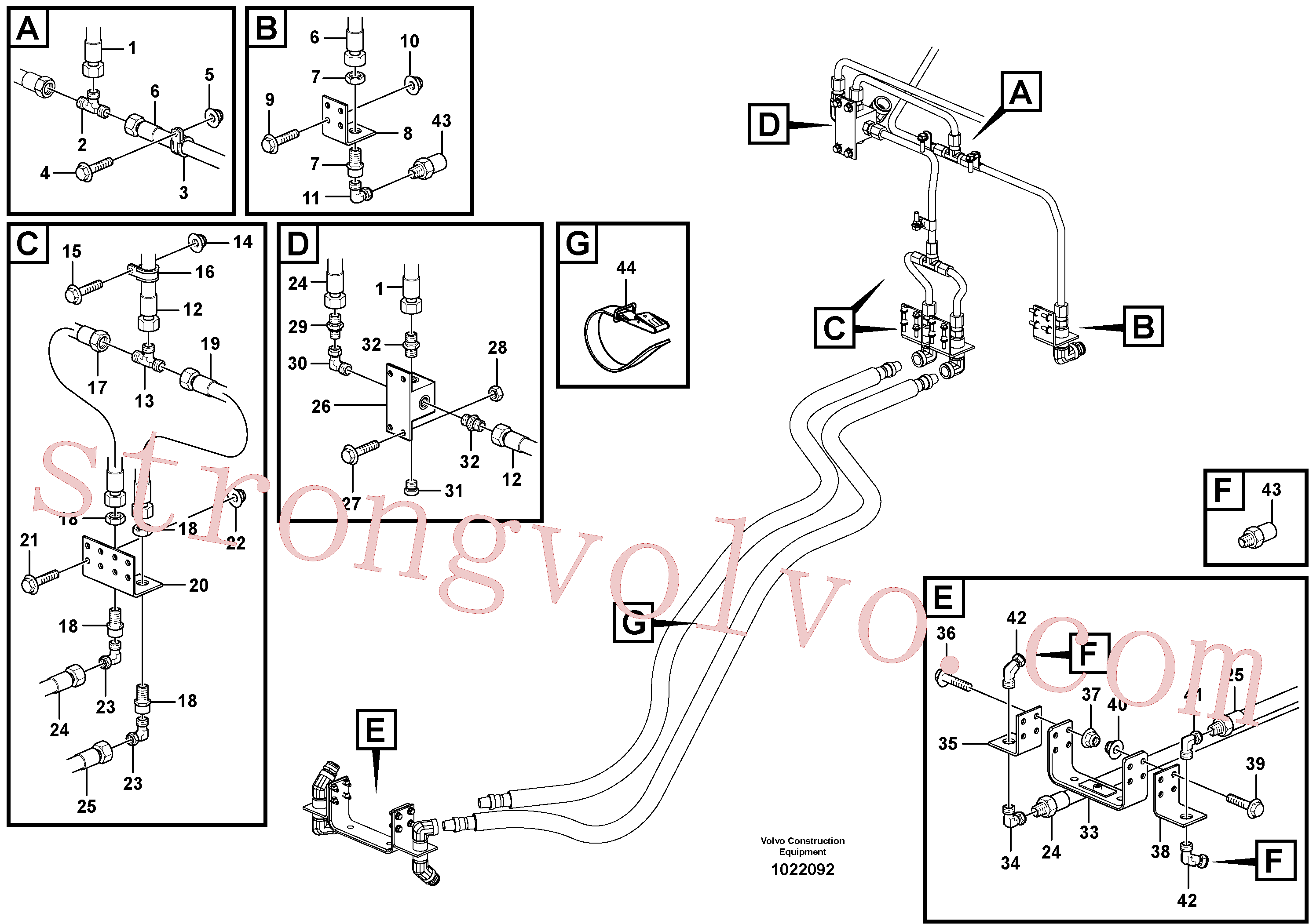 VOE11301783 Volvo Sistema de extinção(1022092 Montagem)
