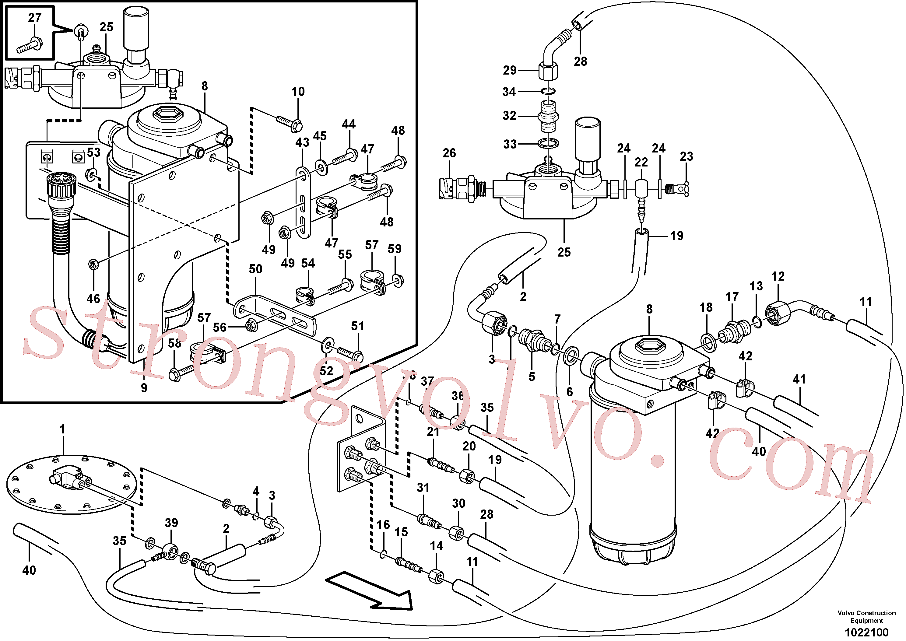VOE978880 Tubo Volvo escavadeira