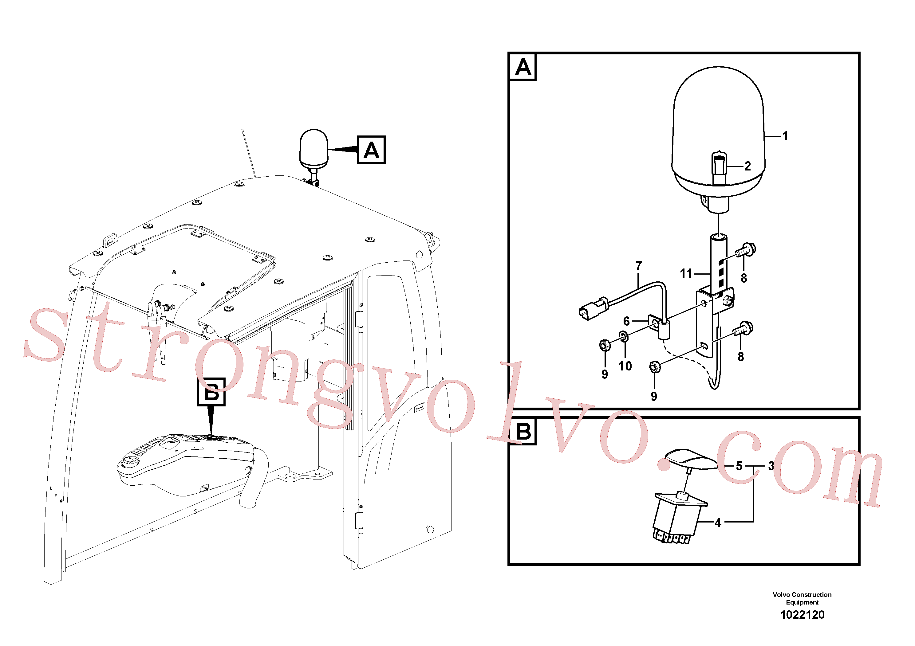 VOE14560656 Volvo Farol rotativo(1022120 Montagem)