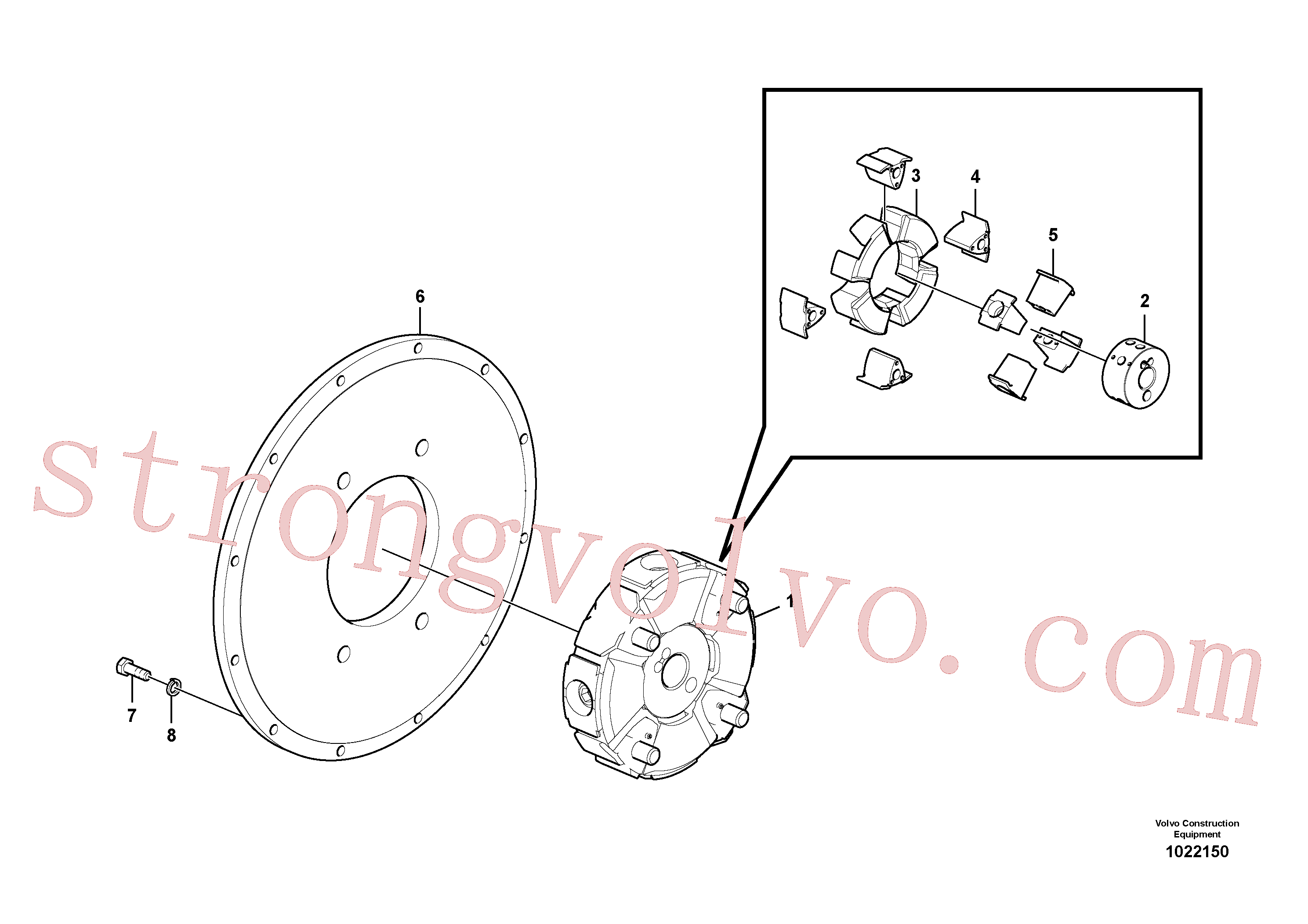 VOE14532507 Volvo Caixa de engrenagens da bomba com peças de montagem(1022150 Montagem)