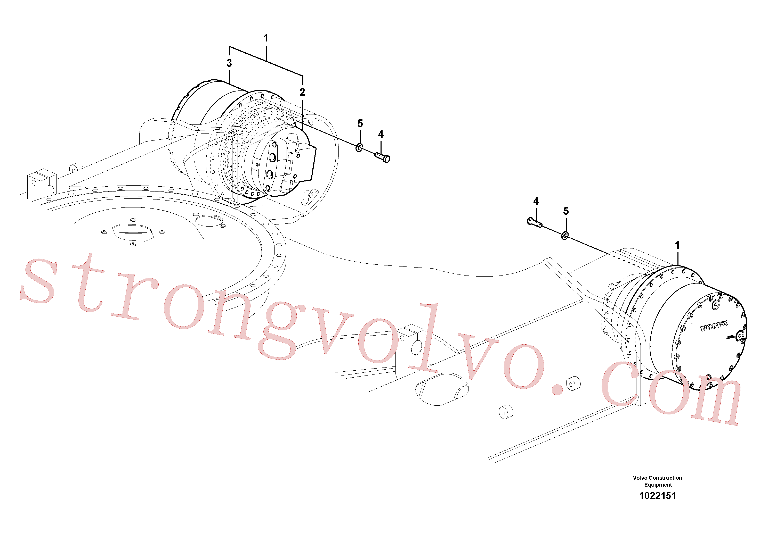 VOE14704091 Volvo Motor de curso com peças de montagem(1022151 Montagem)
