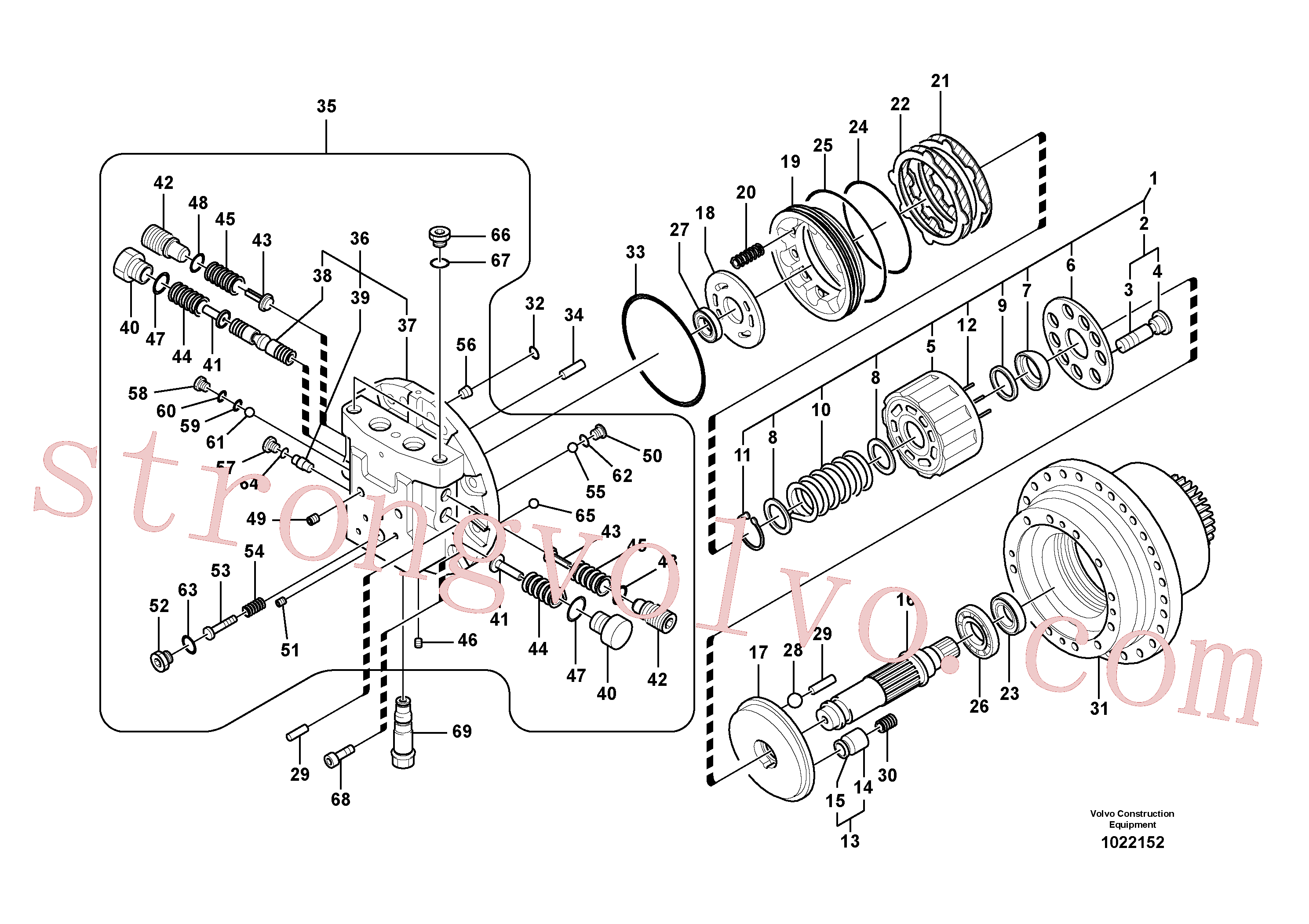 SA9511-22230 Volvo Motor de deslocação(1022152 Montagem)