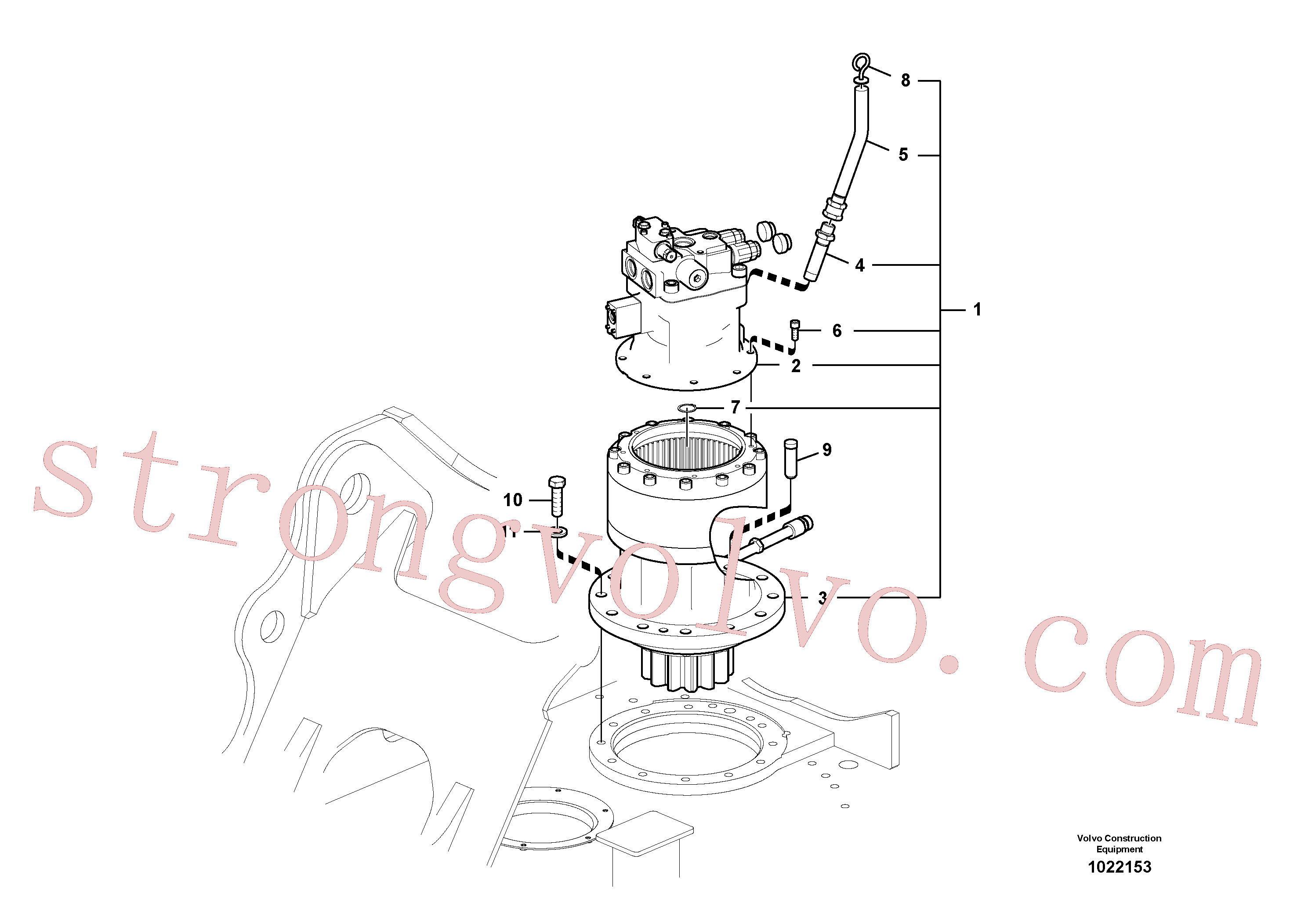 VOE14552686 Volvo Motor de rotação com peças de montagem(1022153 Montagem)