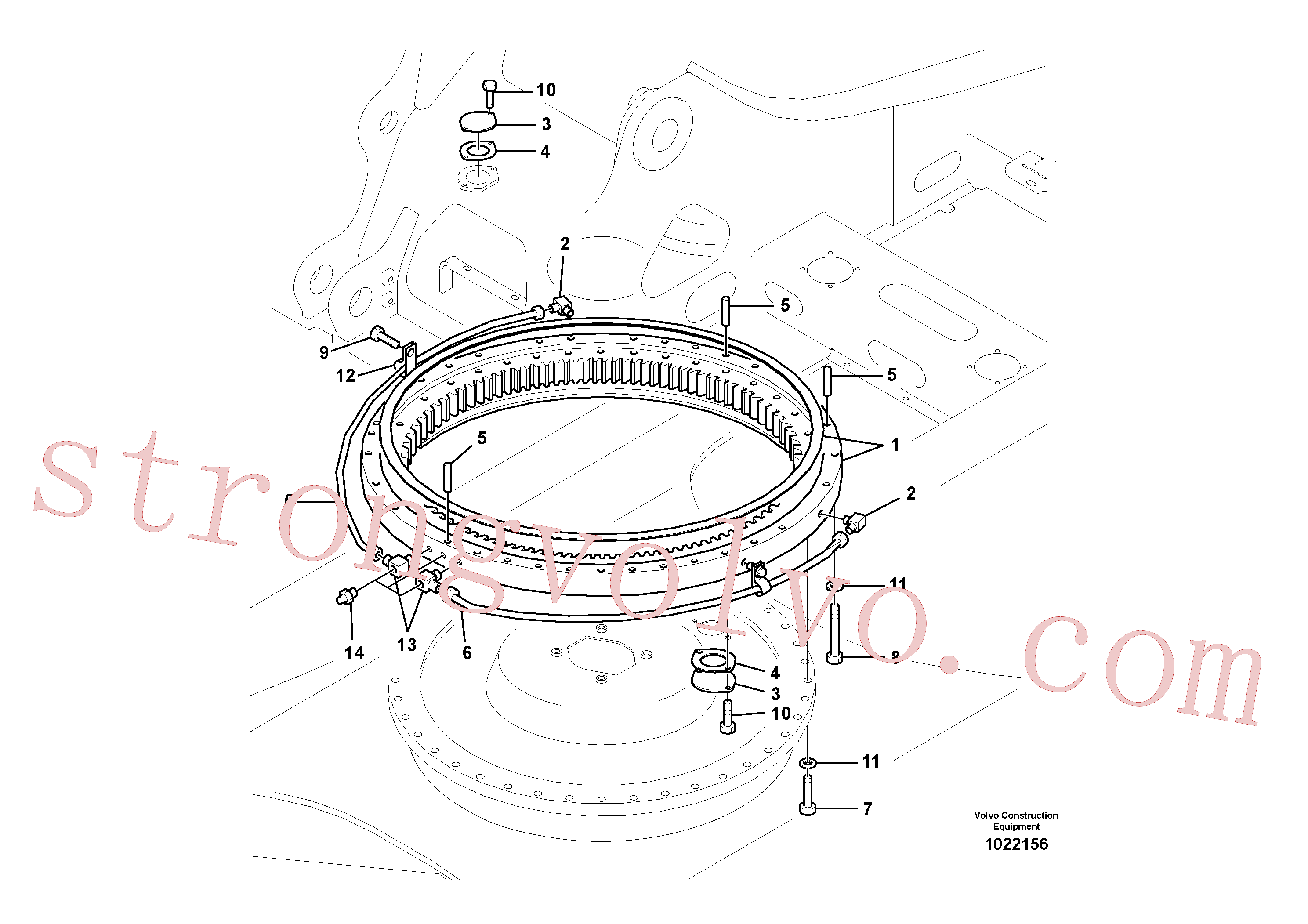 VOE14555858 Volvo Sistema de articulação(1022156 Montagem)
