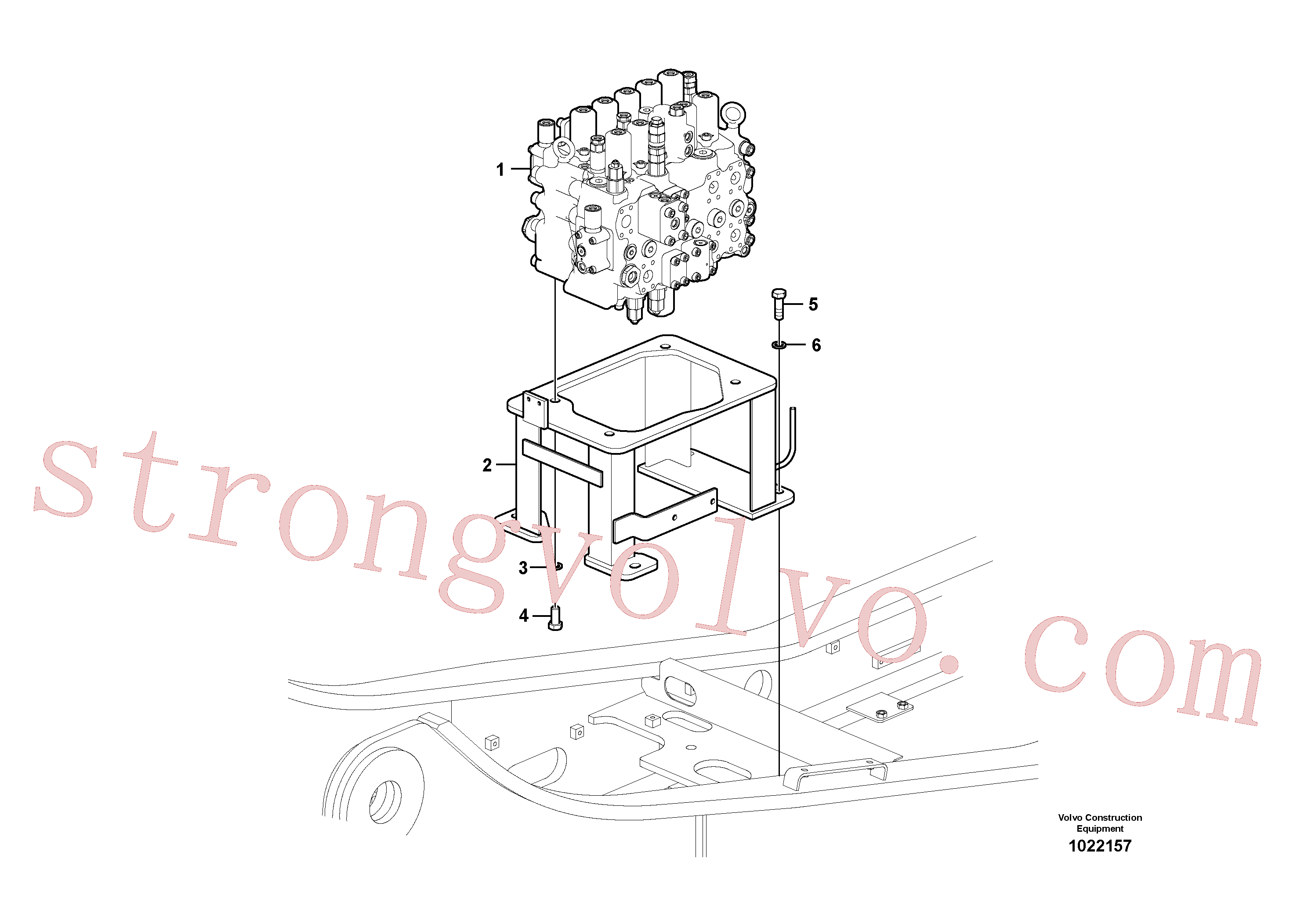 VOE14615304 Volvo Válvula de comando com acessórios.(1022157 Montagem)