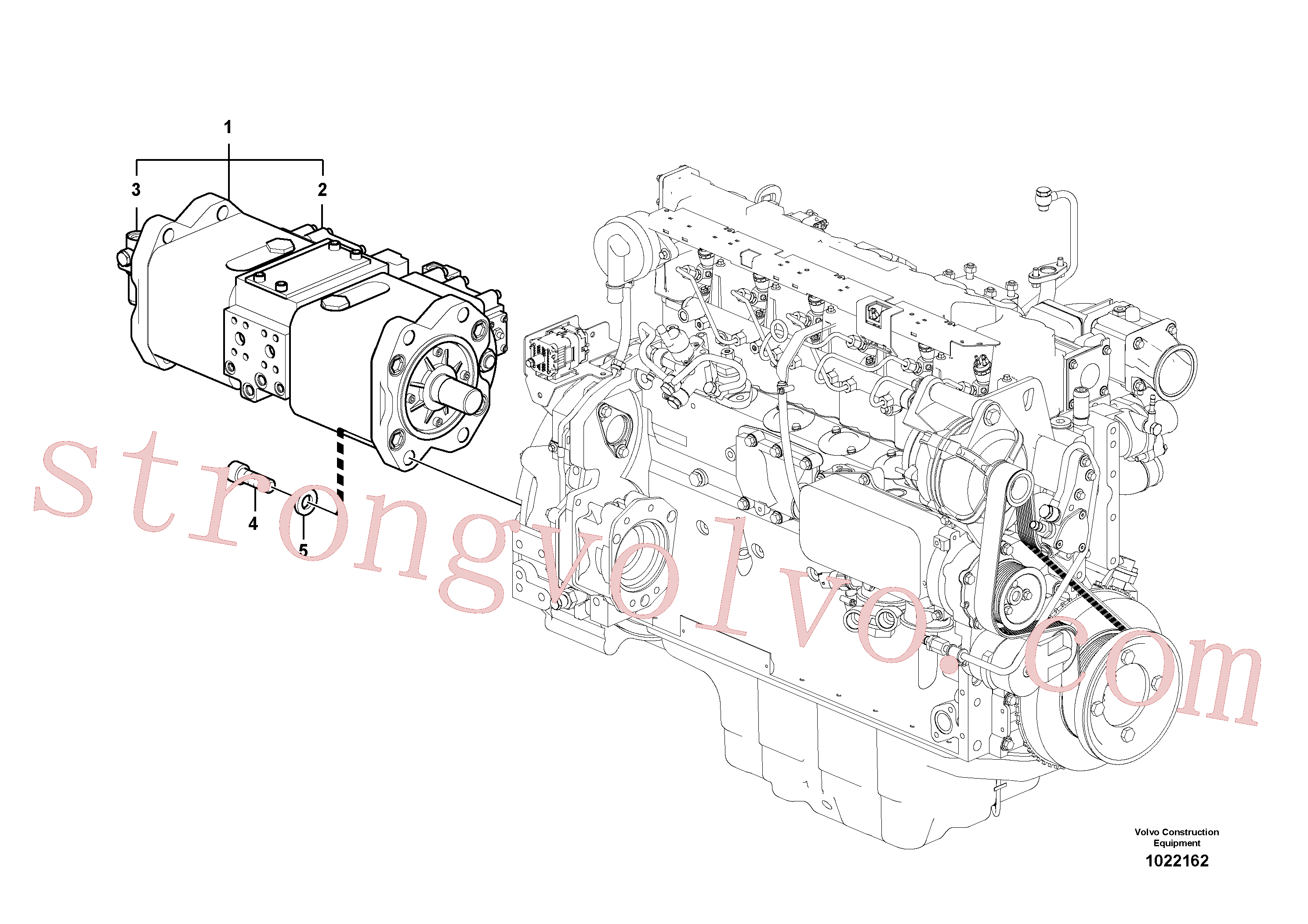 VOE14531591 Volvo Instalação da bomba(1022162 Montagem)