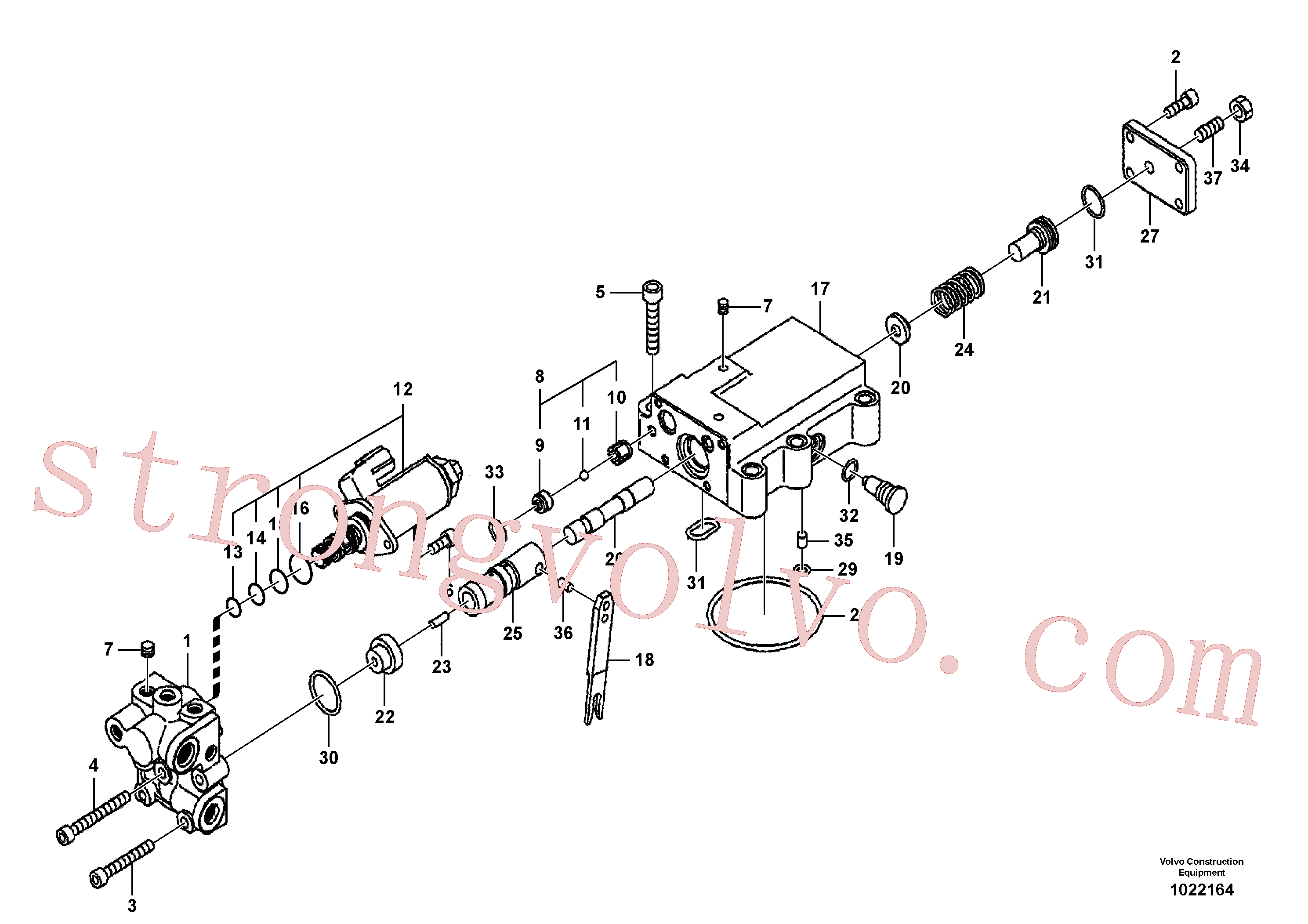 VOE14550198 Volvo Regulador, bomba hidráulica(1022164 Montagem)