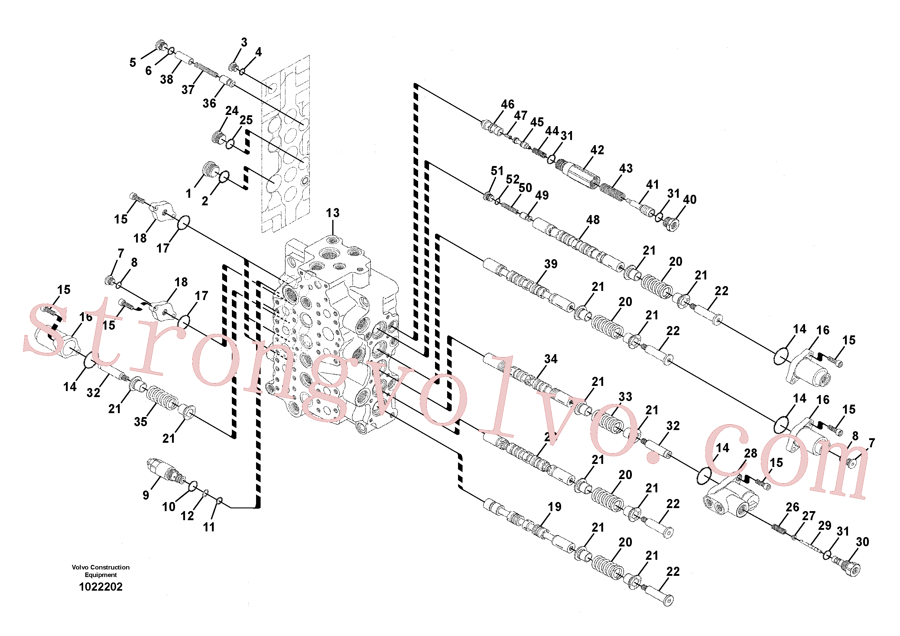 VOE14570621 Volvo Válvula mestra de comando(1022202 Montagem)