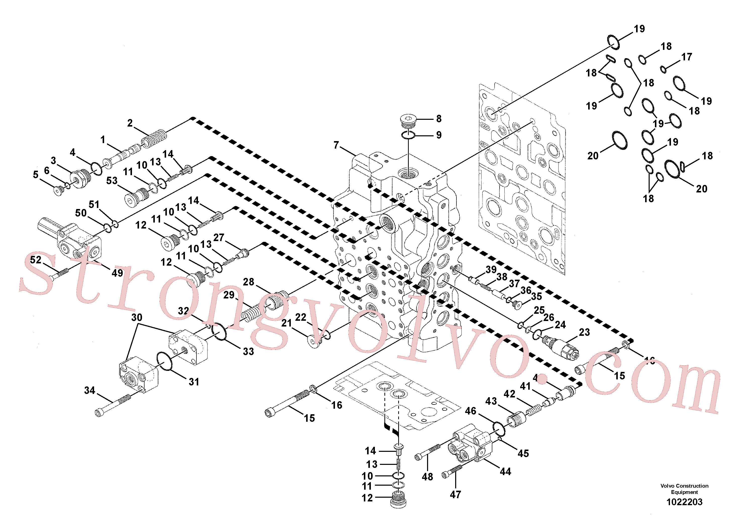 VOE14552450 Volvo Válvula mestra de comando(1022203 Montagem)