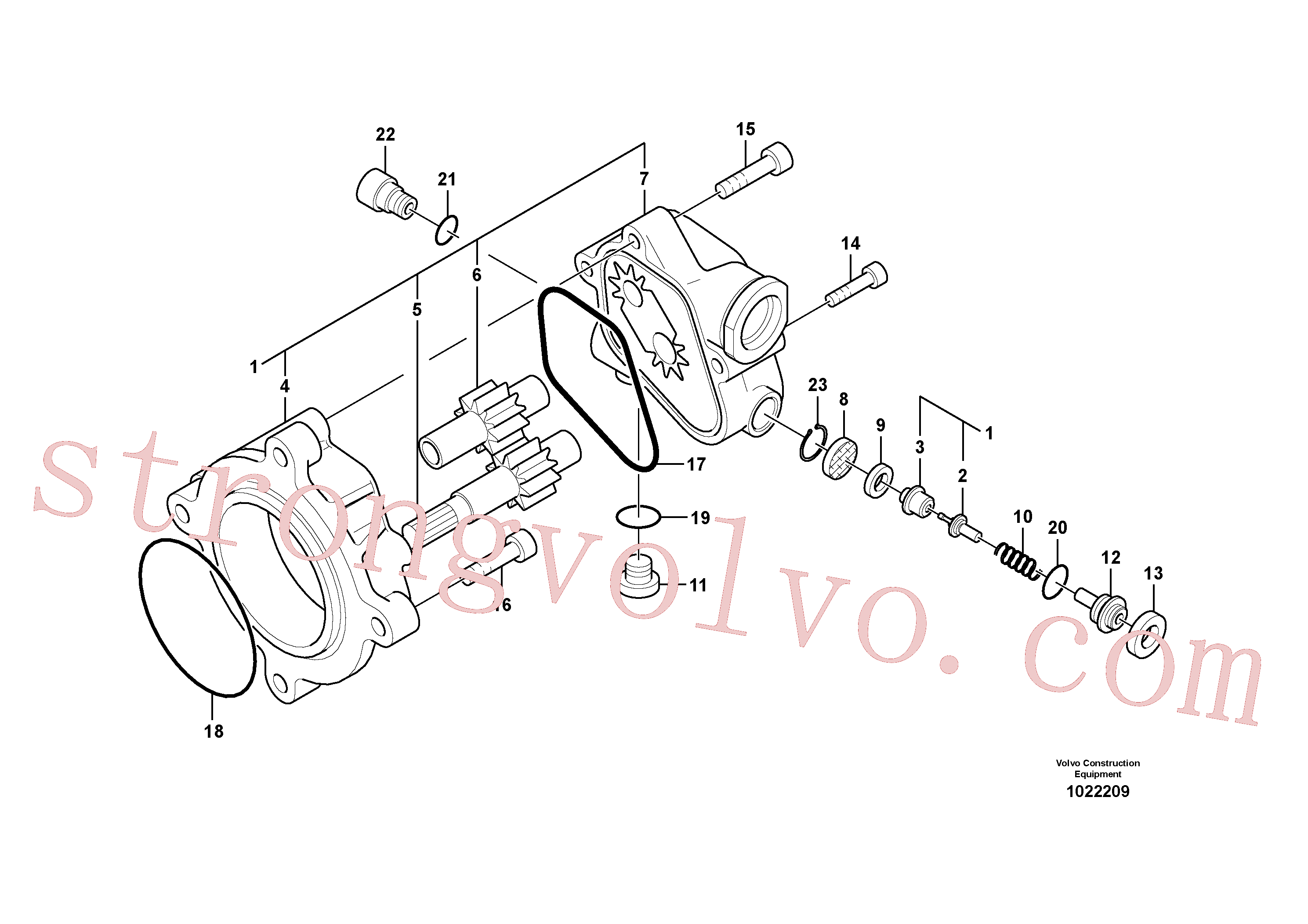 SA8230-26250 Volvo Bomba da engrenagem hidráulica(1022209 Montagem)
