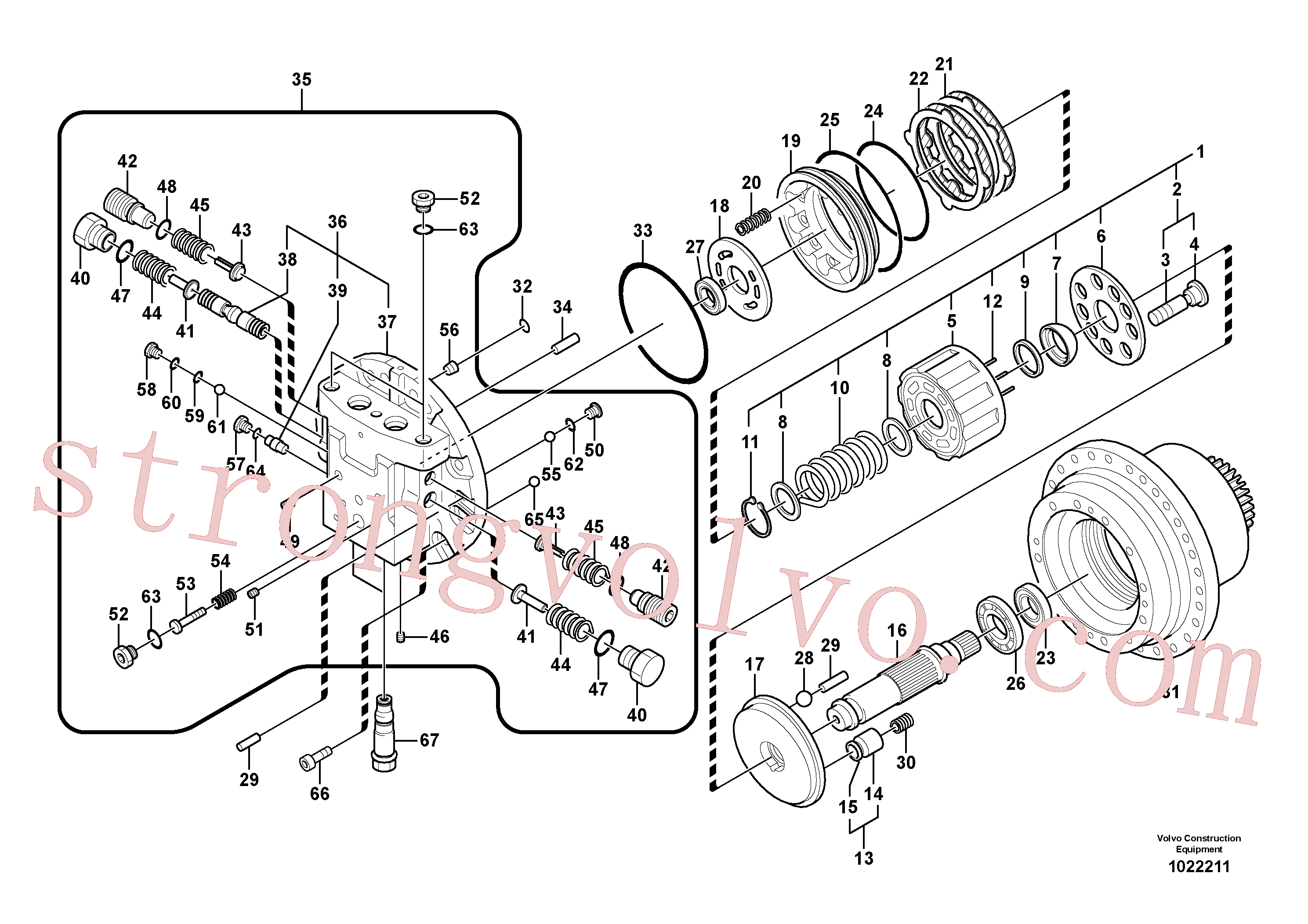 SA8230-21530 Volvo Motor de deslocação(1022211 Montagem)