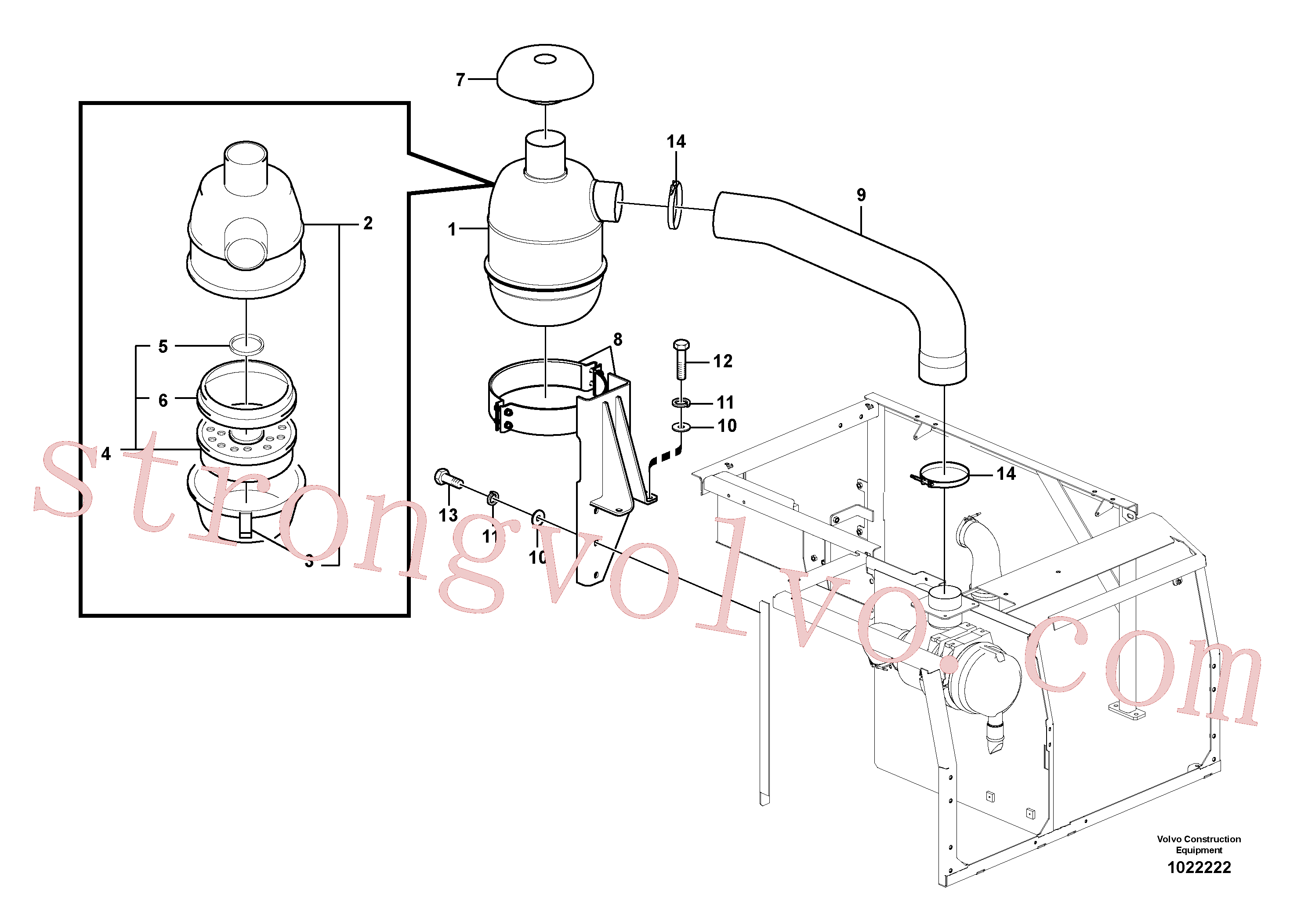 SA955923 Volvo Sistema de admissão(1022222 Montagem)