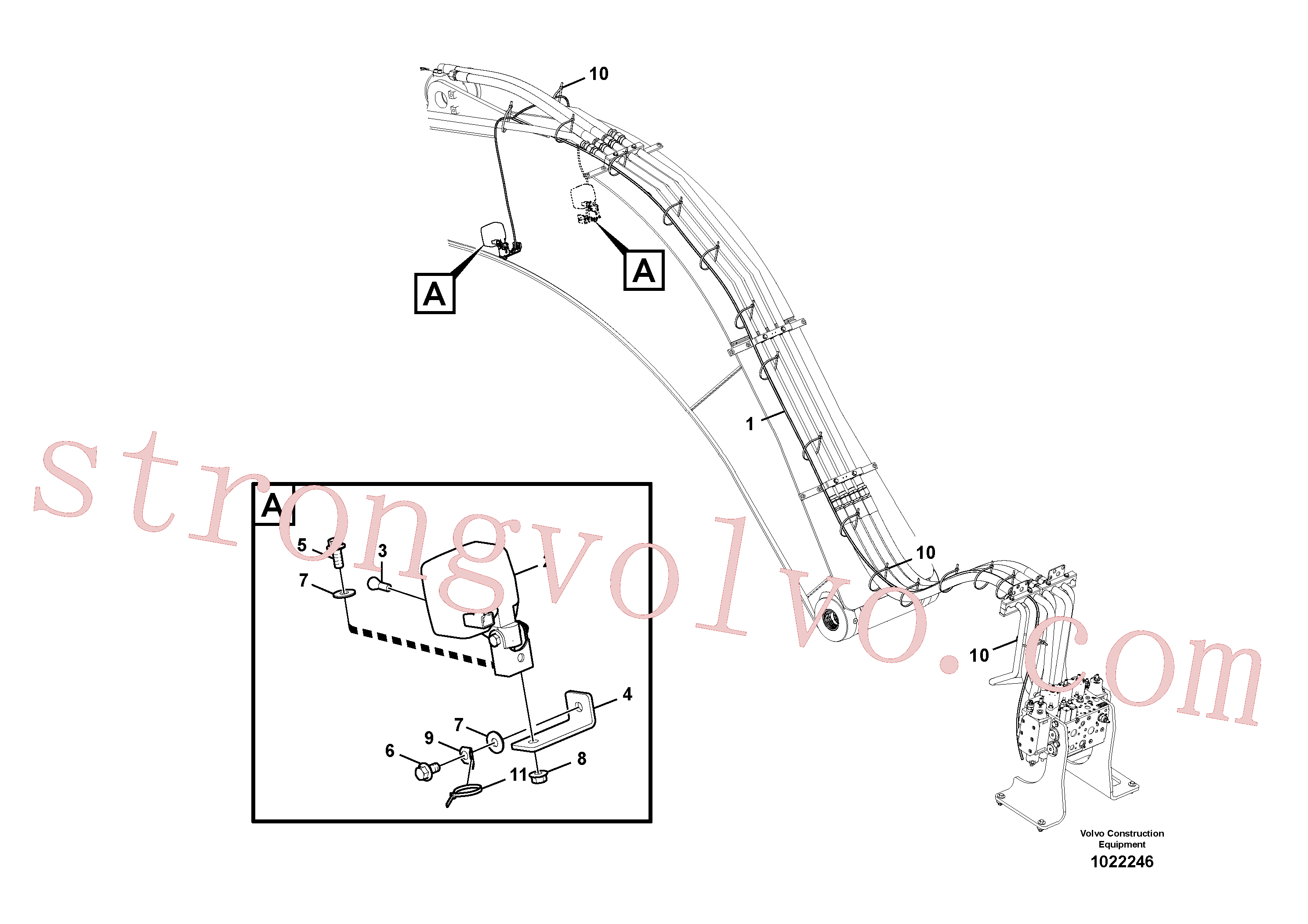 VOE2810491 Volvo Luz de trabalho na lança(1022246 Montagem)