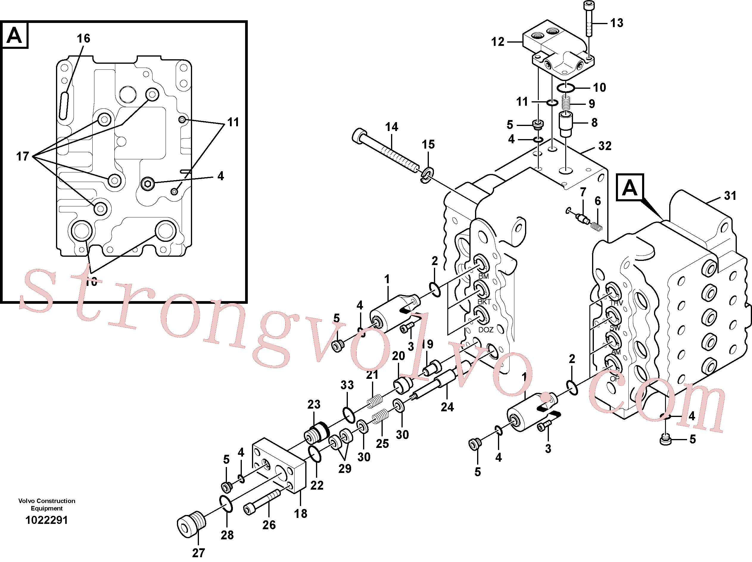 China Made SA8230-11300 Válvula Volvo Acessórios para escavadeira