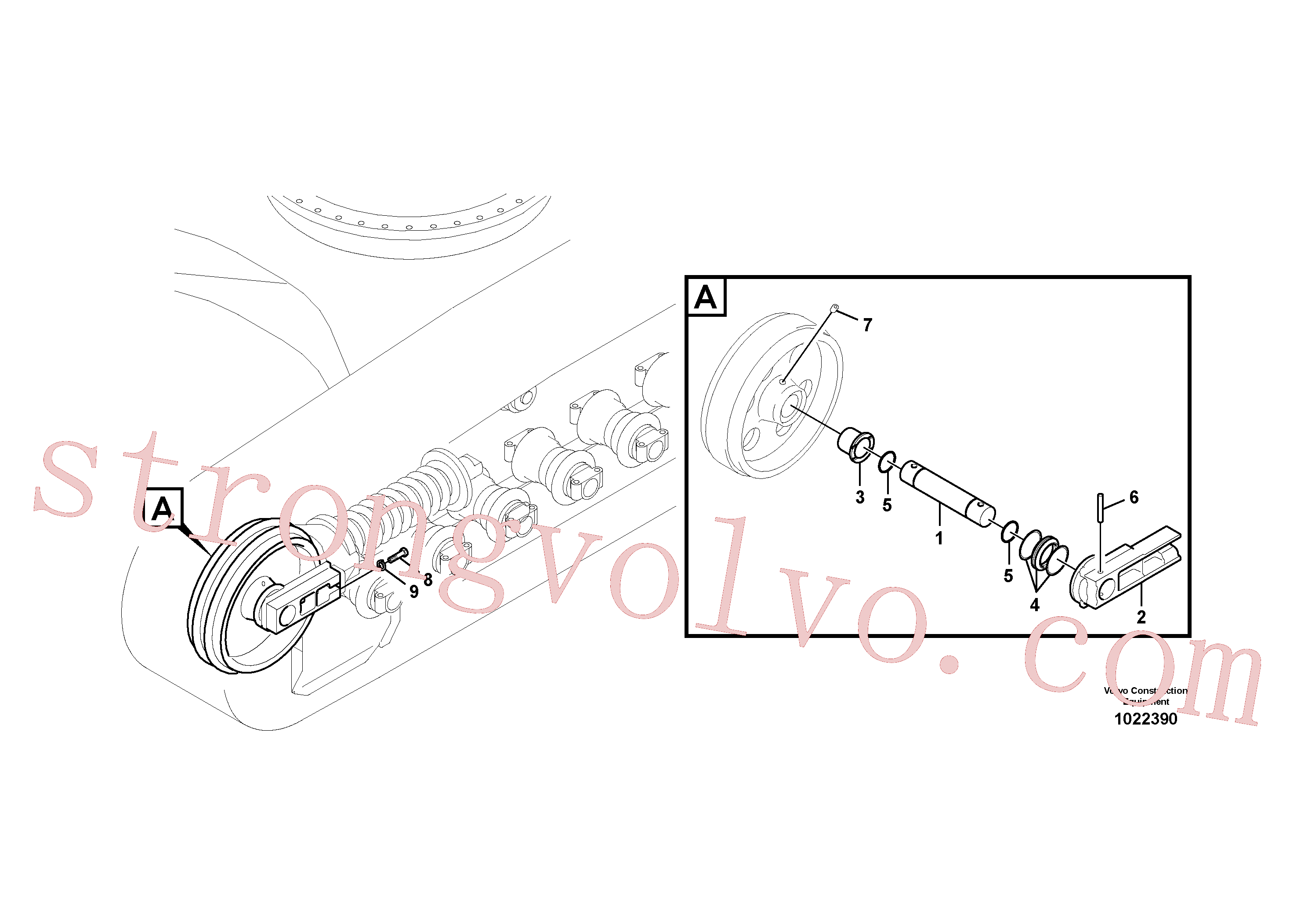 SA9511-22070 Volvo Rolete dianteiro(1022390 Montagem)