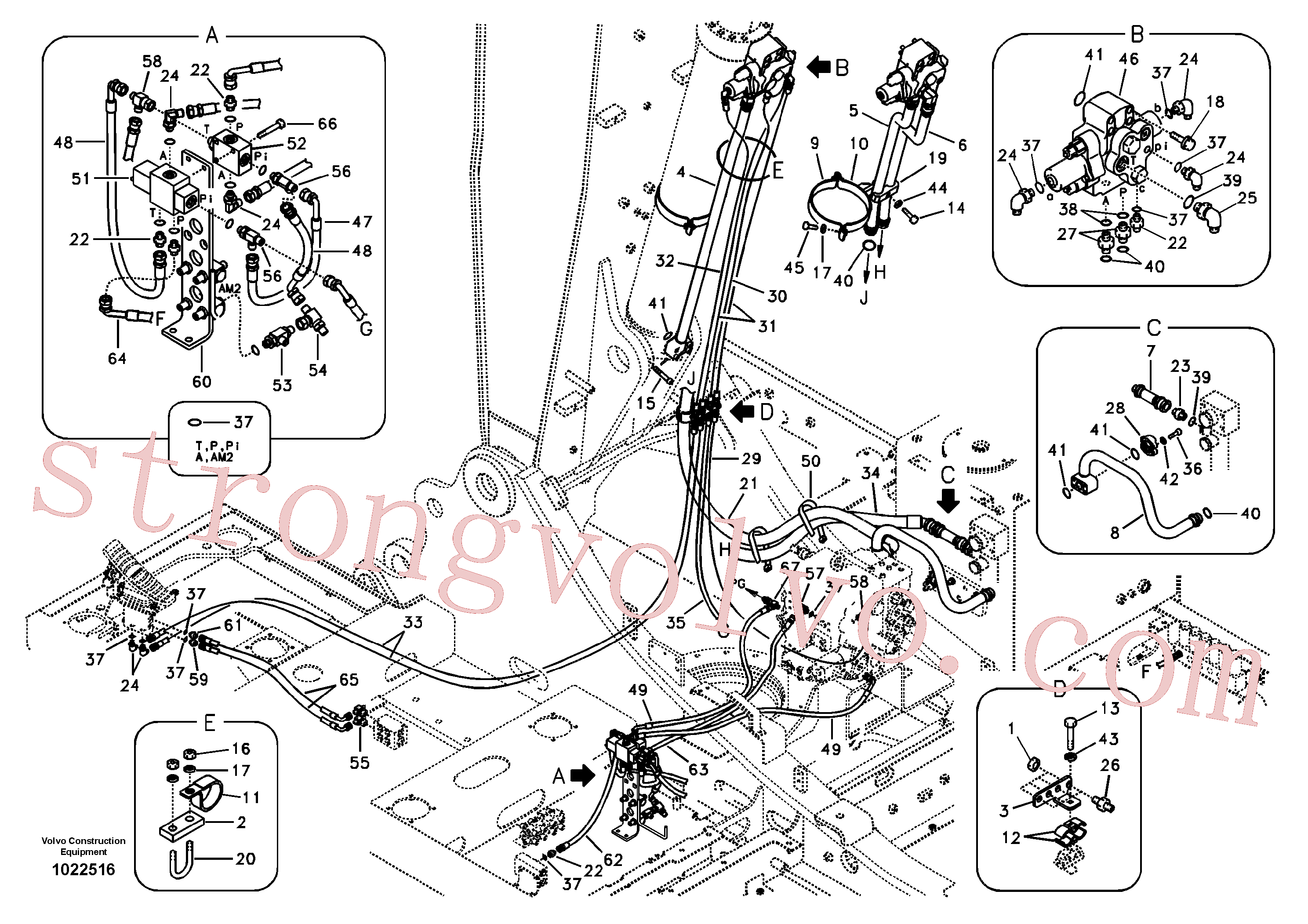 VOE14536619 Pipe Volvo escavadeira