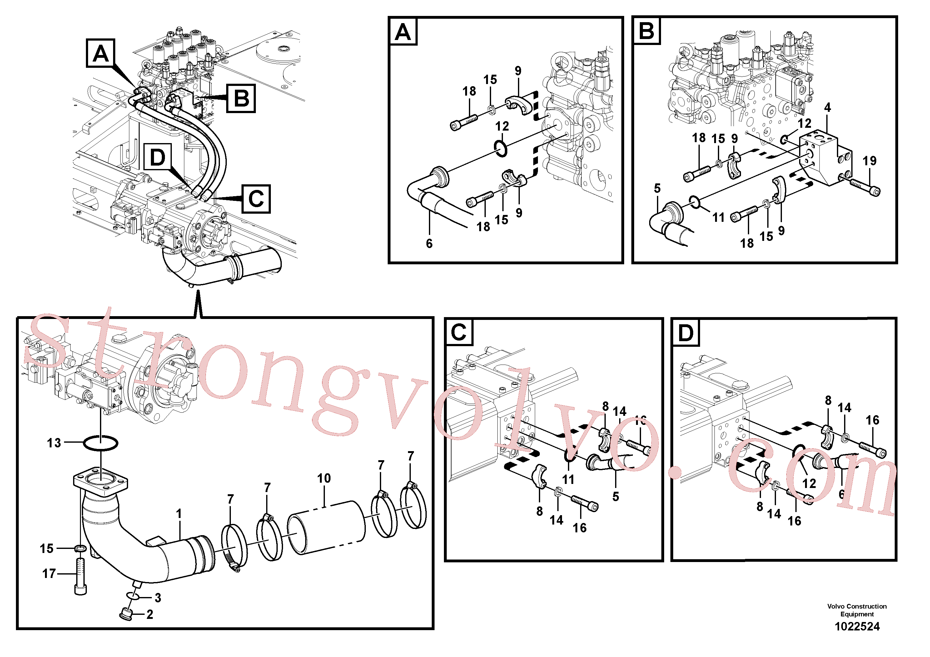 VOE14528603 Pipe Inscreva-se para Volvo Acessórios para escavadeira