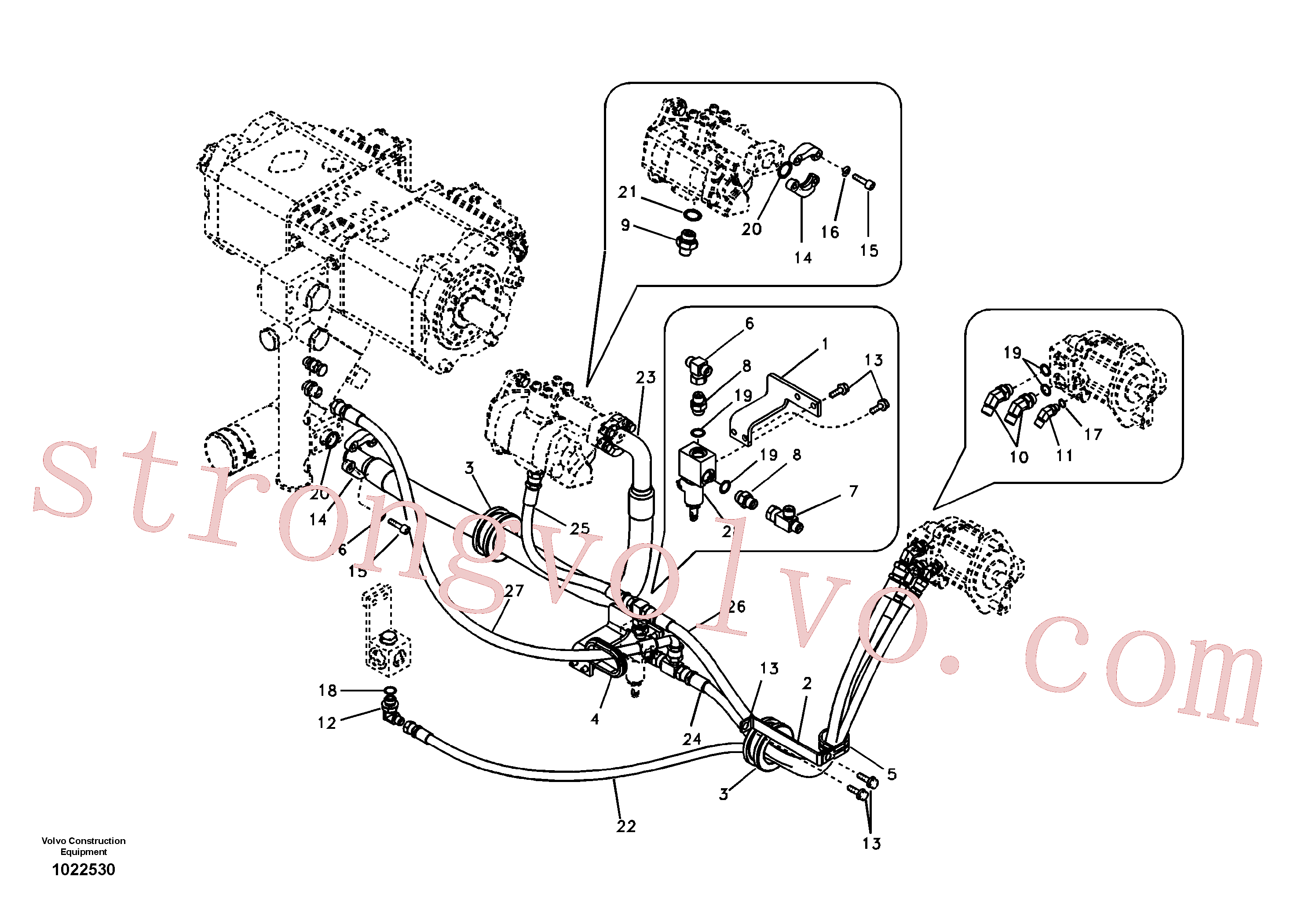 SA9451-04319 Volvo Sistema hidráulico, sistema refrigerante do óleo(1022530 Montagem)