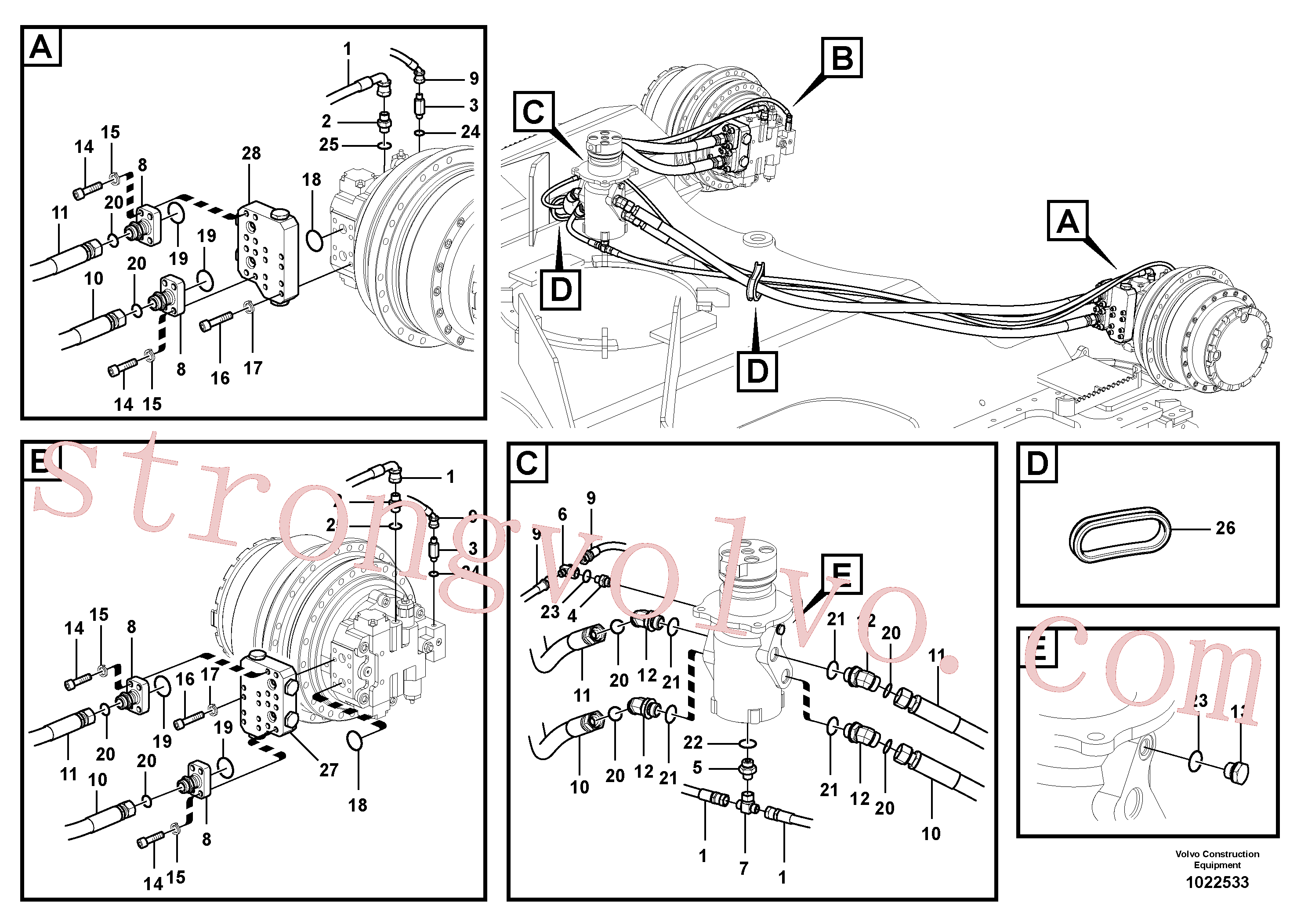 SA9402-06644 Volvo Linha da rótula, rótula ao motor de curso(1022533 Montagem)