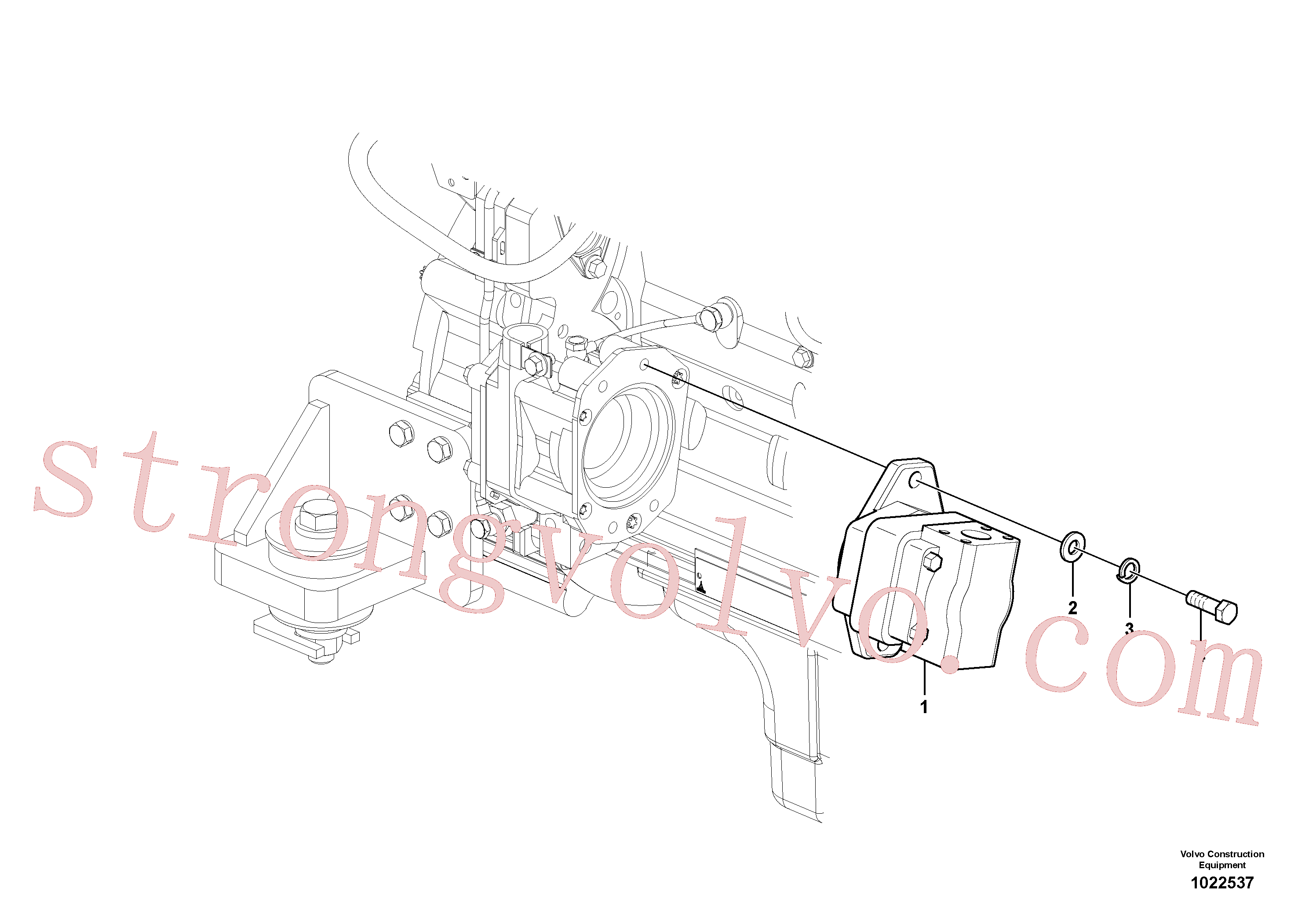 VOE14531868 Volvo Sistema hidráulico, suporte da bomba refrigerante do óleo(1022537 Montagem)