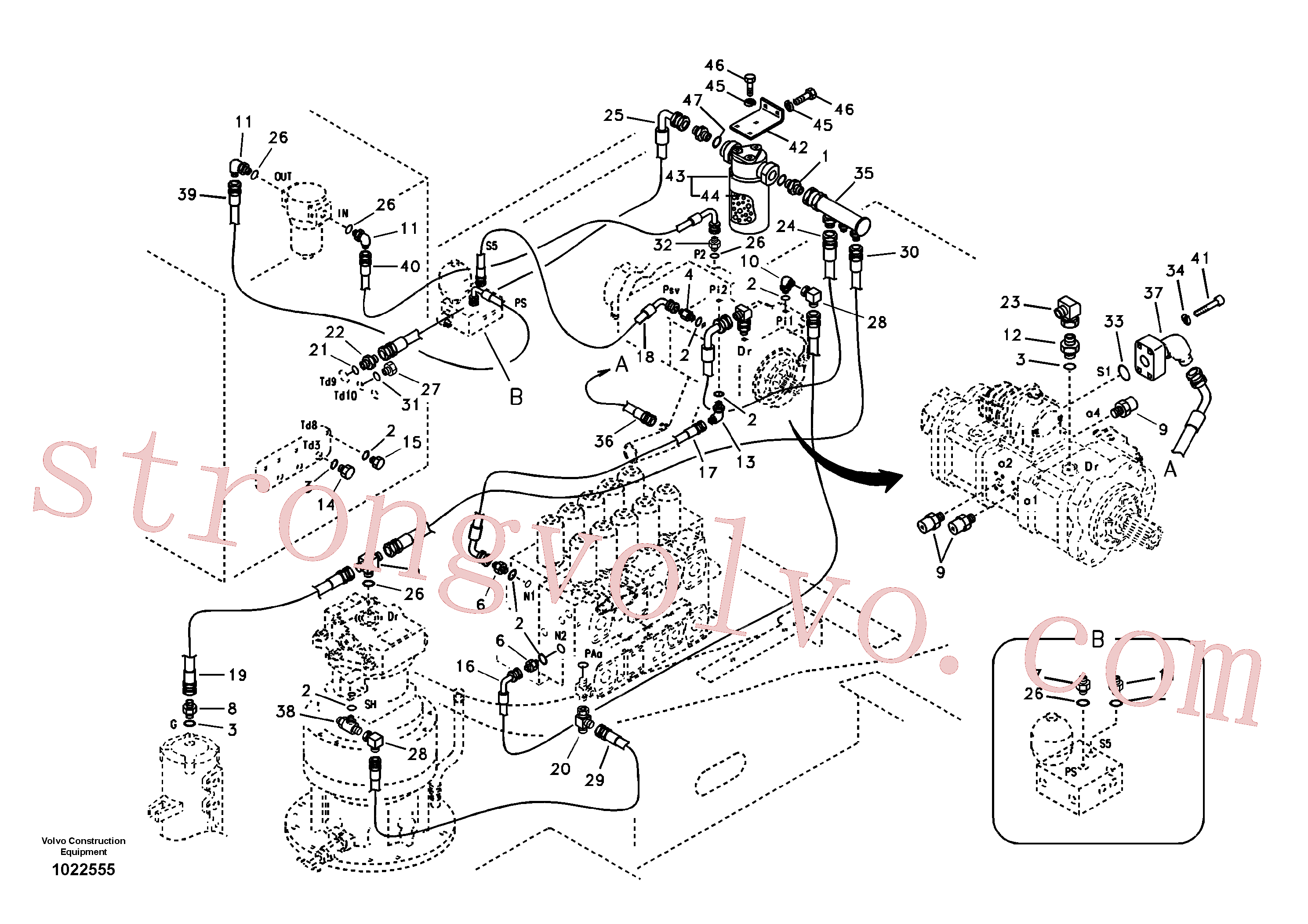 SA9453-02360 Volvo Sistema servomotor, válvula de comando para válvula solenóide(1022555 Montagem)